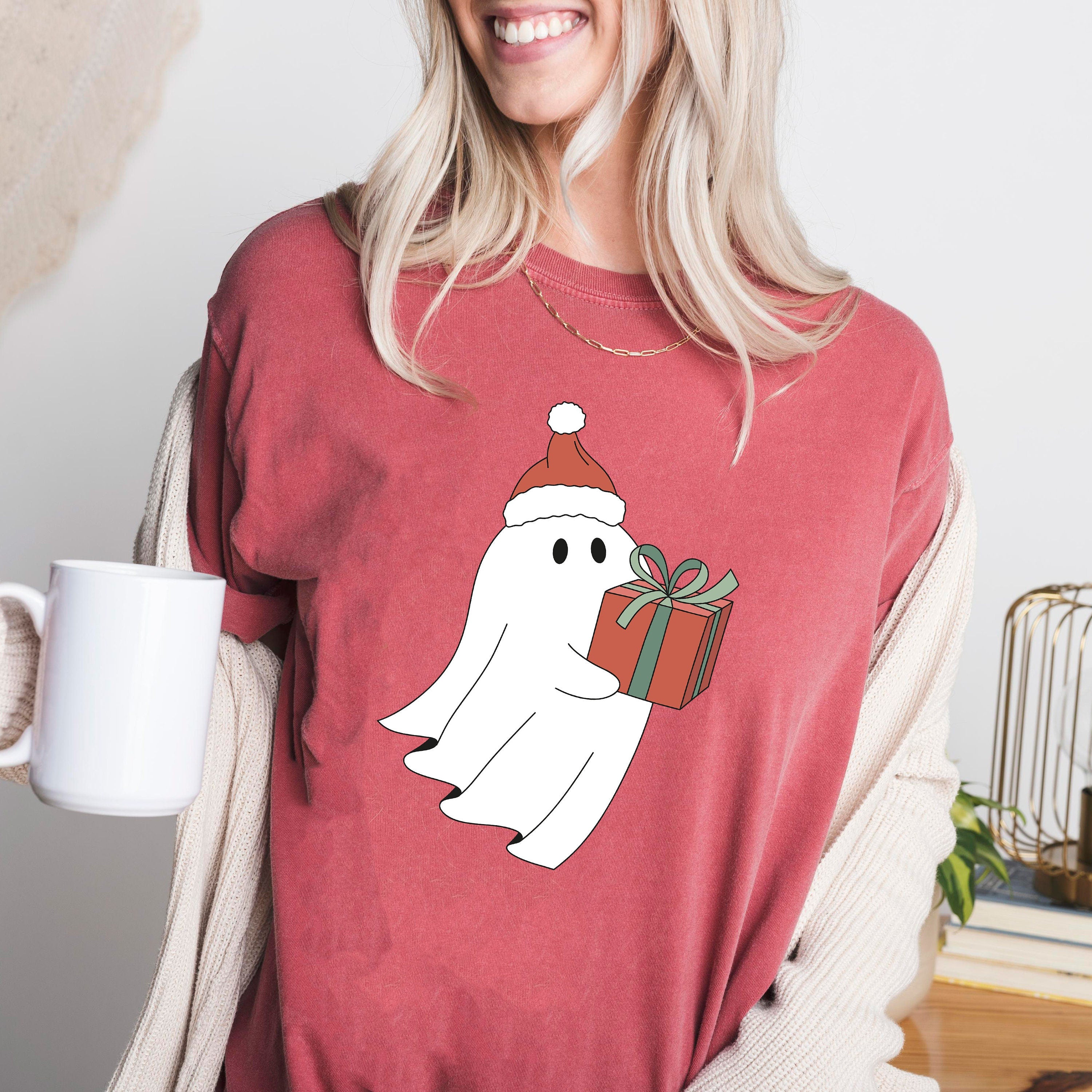 Retro Christmas Comfort Colors Shirt, Making Spirits Bright Shirt, Vintage Ghost Christmas Shirt, Retro Holiday Shirt, Ugly Sweater Shirt