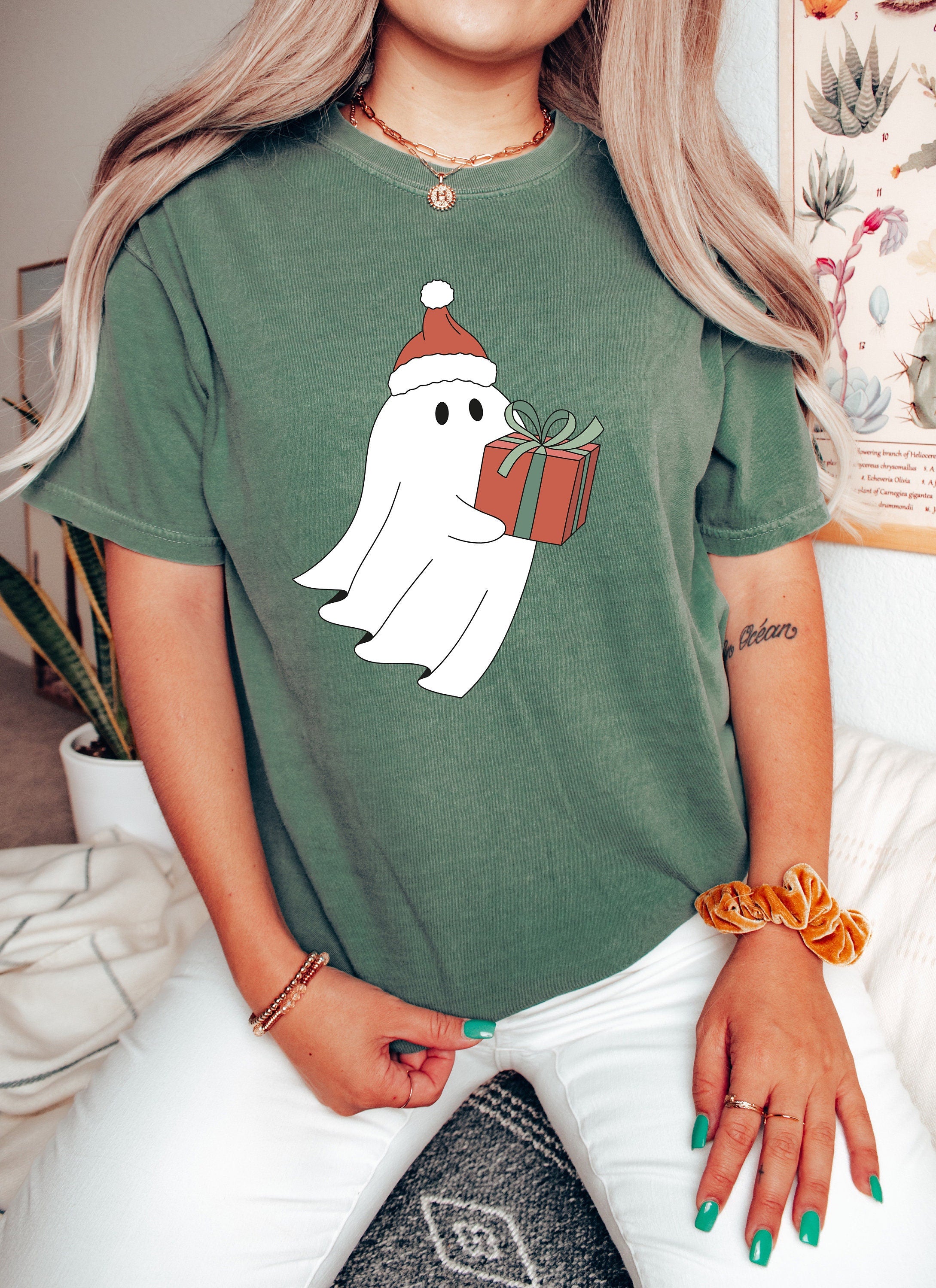 Retro Christmas Comfort Colors Shirt, Making Spirits Bright Shirt, Vintage Ghost Christmas Shirt, Retro Holiday Shirt, Ugly Sweater Shirt