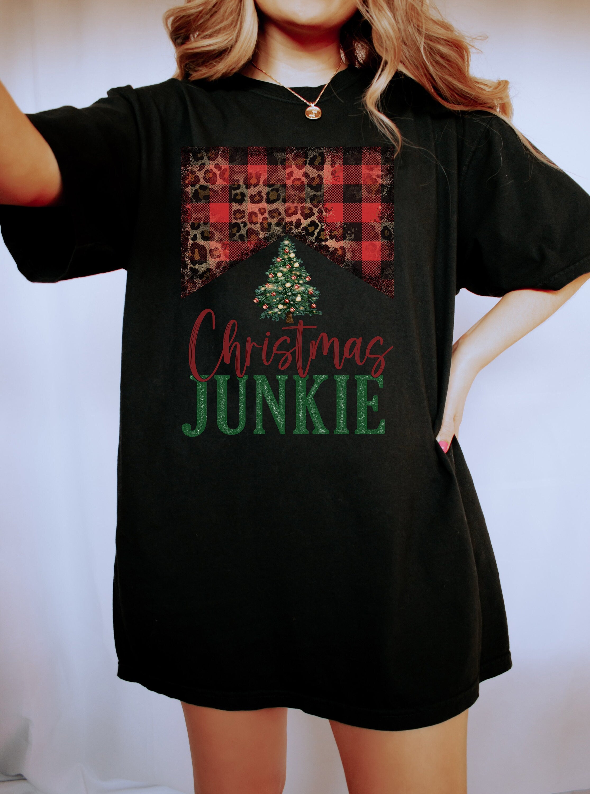 Retro Christmas Comfort Colors Shirt, Christmas Junkie Shirt, Vintage Santa Christmas Shirt, Retro Holiday Shirt, Ugly Sweater Shirt