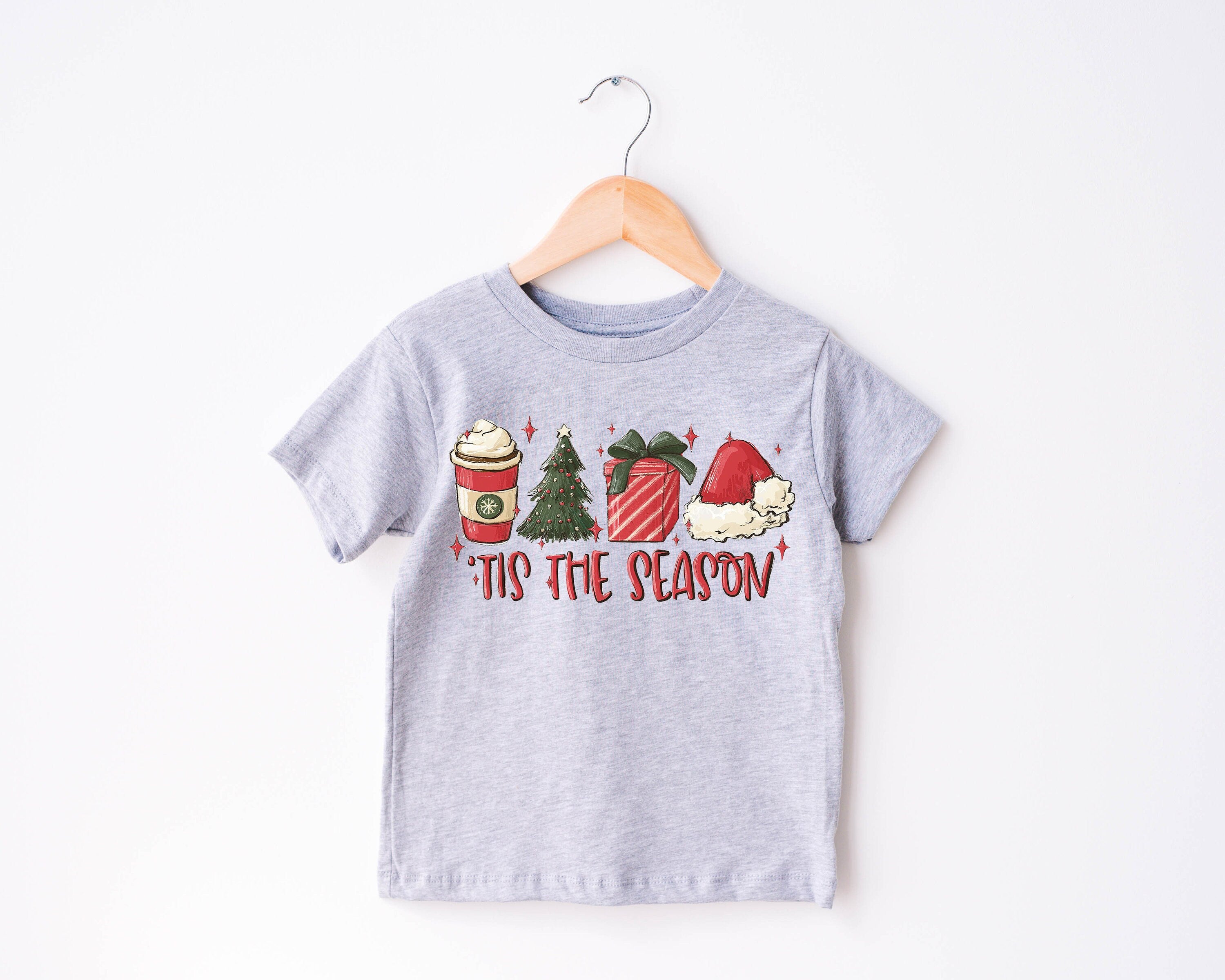 Tis The Season Santa Toddler, Christmas Season Shirt, Cute Holiday Girls Shirt, Toddler Youth Santa Tee, Retro Boho Cute Vintage Bodysuit