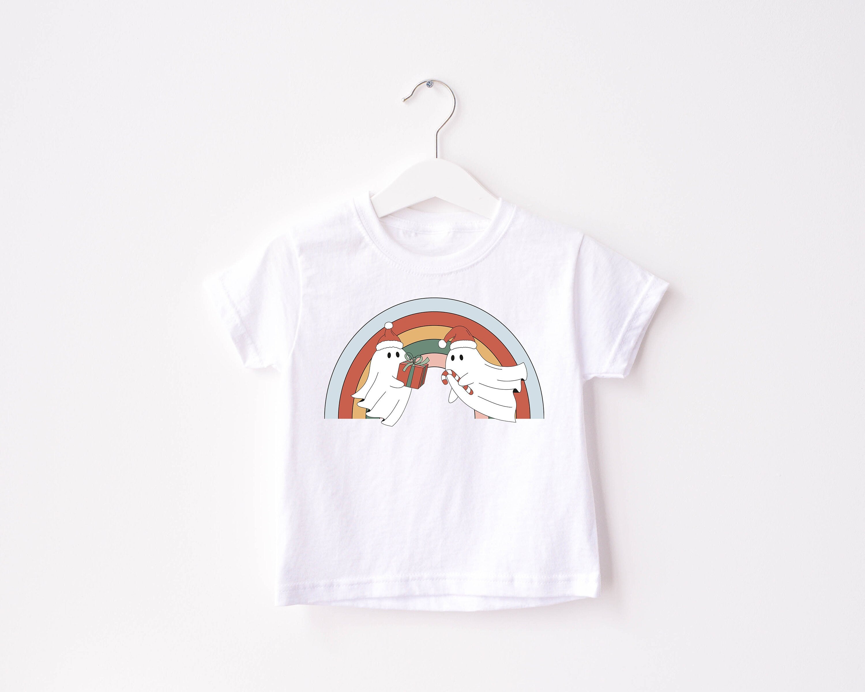 Making Spirits Bright Ghost Toddler, Christmas Season Shirt, Cute Holiday Girls Shirt, Toddler Youth Tee, Retro Boho Cute Vintage Bodysuit