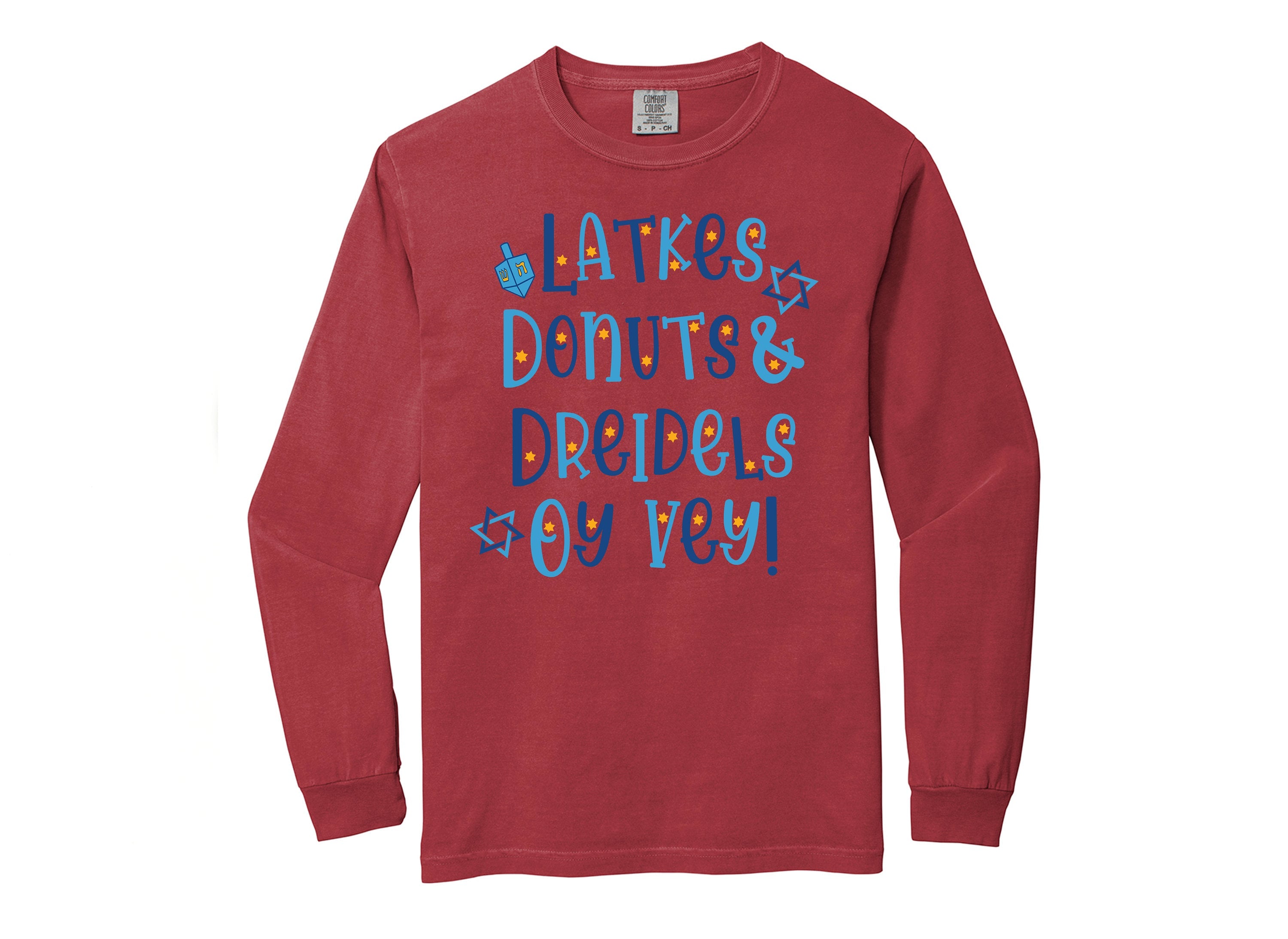 Retro Hanukkah Long Sleeve Comfort Colors Shirt, Happy Hanukkah Shirt, Holiday Shirt, Jewish Saying Shirt, Holiday Shirt, Religious Shirt