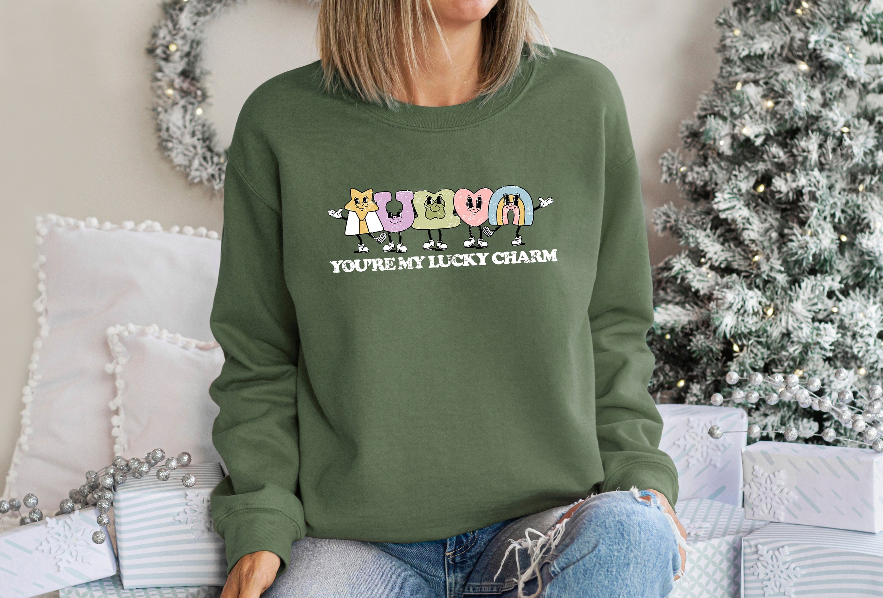You're My Lucky Charm Sweatshirt, Lucky Clover Sweater, St Patricks Day Sweatshirt, Lucky Pullover, Womens Sweatshirt, Crewneck, Shamrock