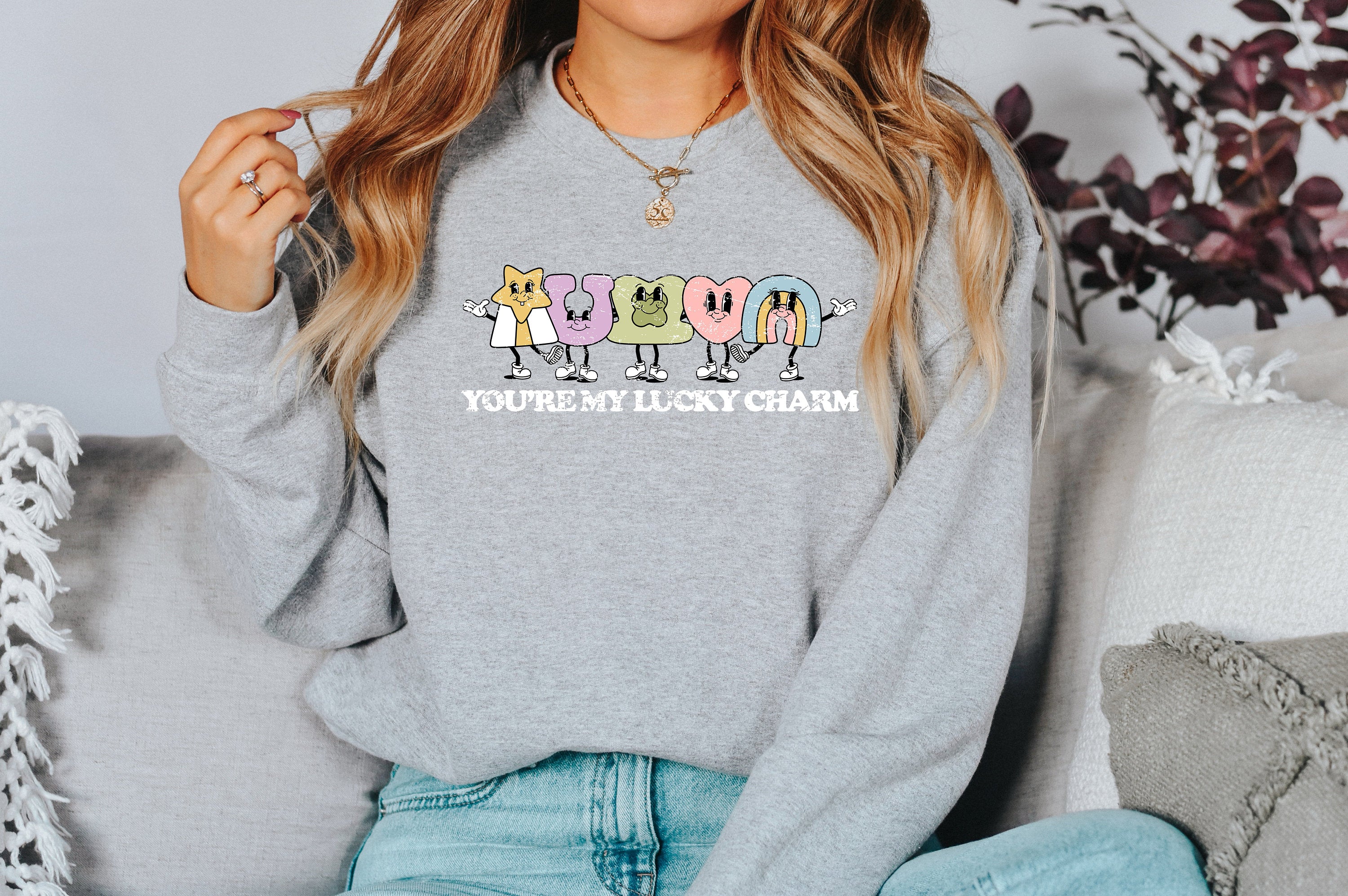 You're My Lucky Charm Sweatshirt, Lucky Clover Sweater, St Patricks Day Sweatshirt, Lucky Pullover, Womens Sweatshirt, Crewneck, Shamrock