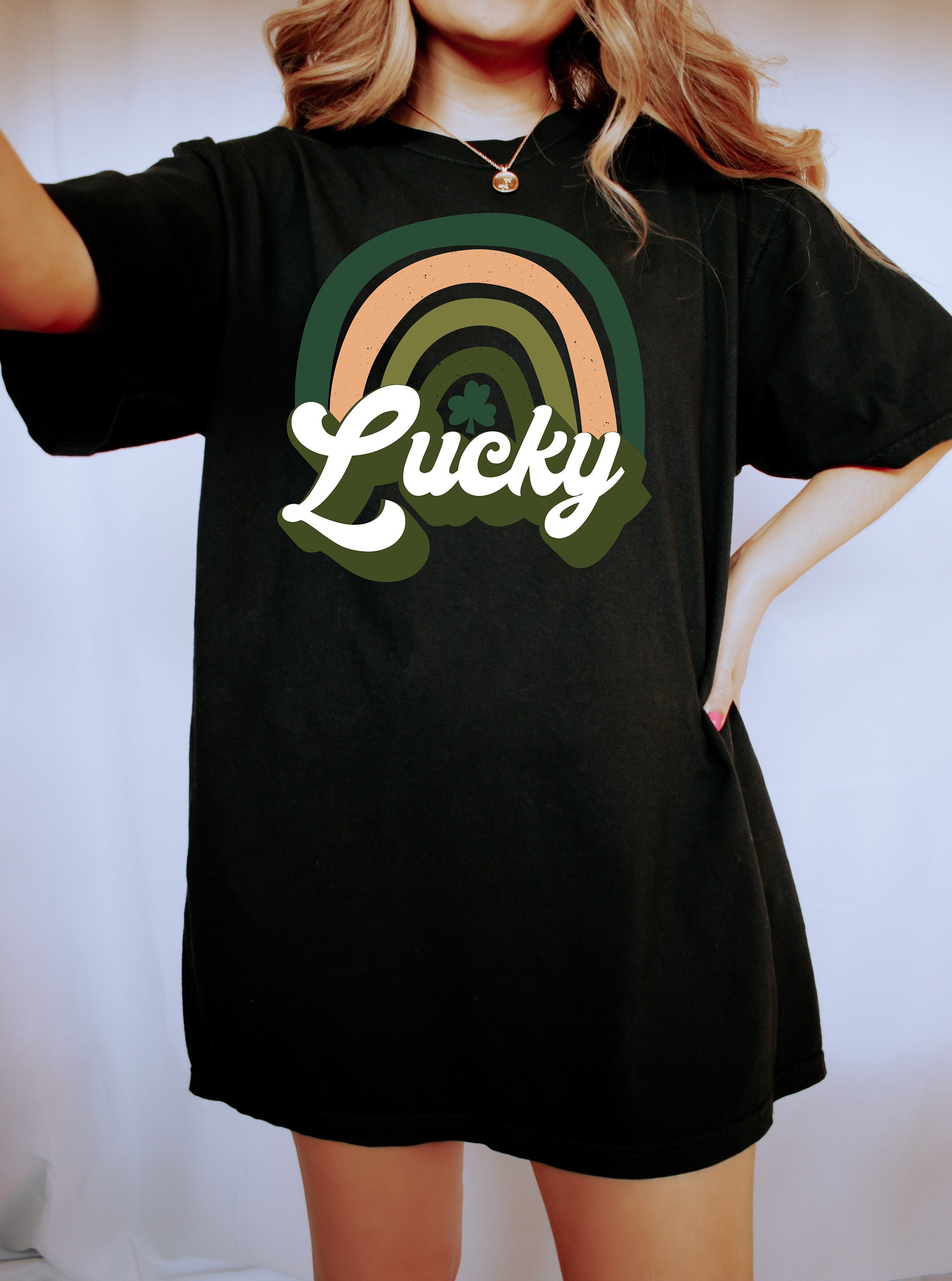 Retro St Patty's Day Comfort Colors Shirt, Rainbow Lucky Shirt, Vintage St Patrick's Day Shirt, Day Drinking Shirt, Retro Shirt, Lucky Shirt