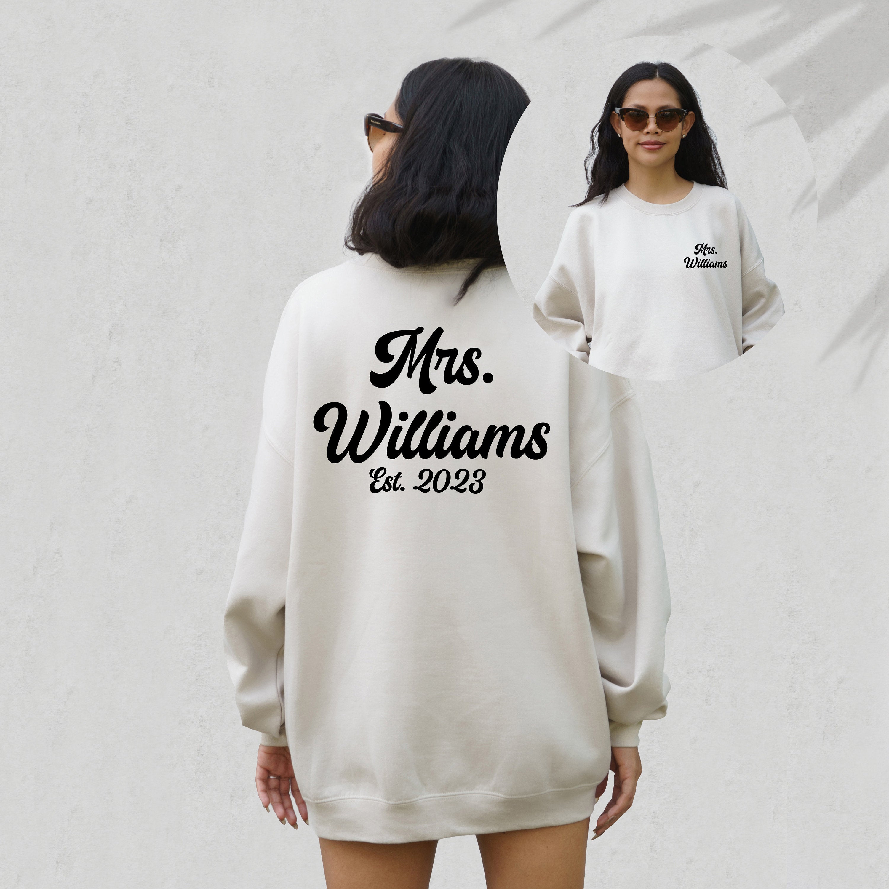 Bride crewneck Sweatshirt, Custom Wedding Engagement Gift, Personalized Bride Gift, Bridal Shower Bachelorette Gift, Mrs. Fiance Wife Shirt