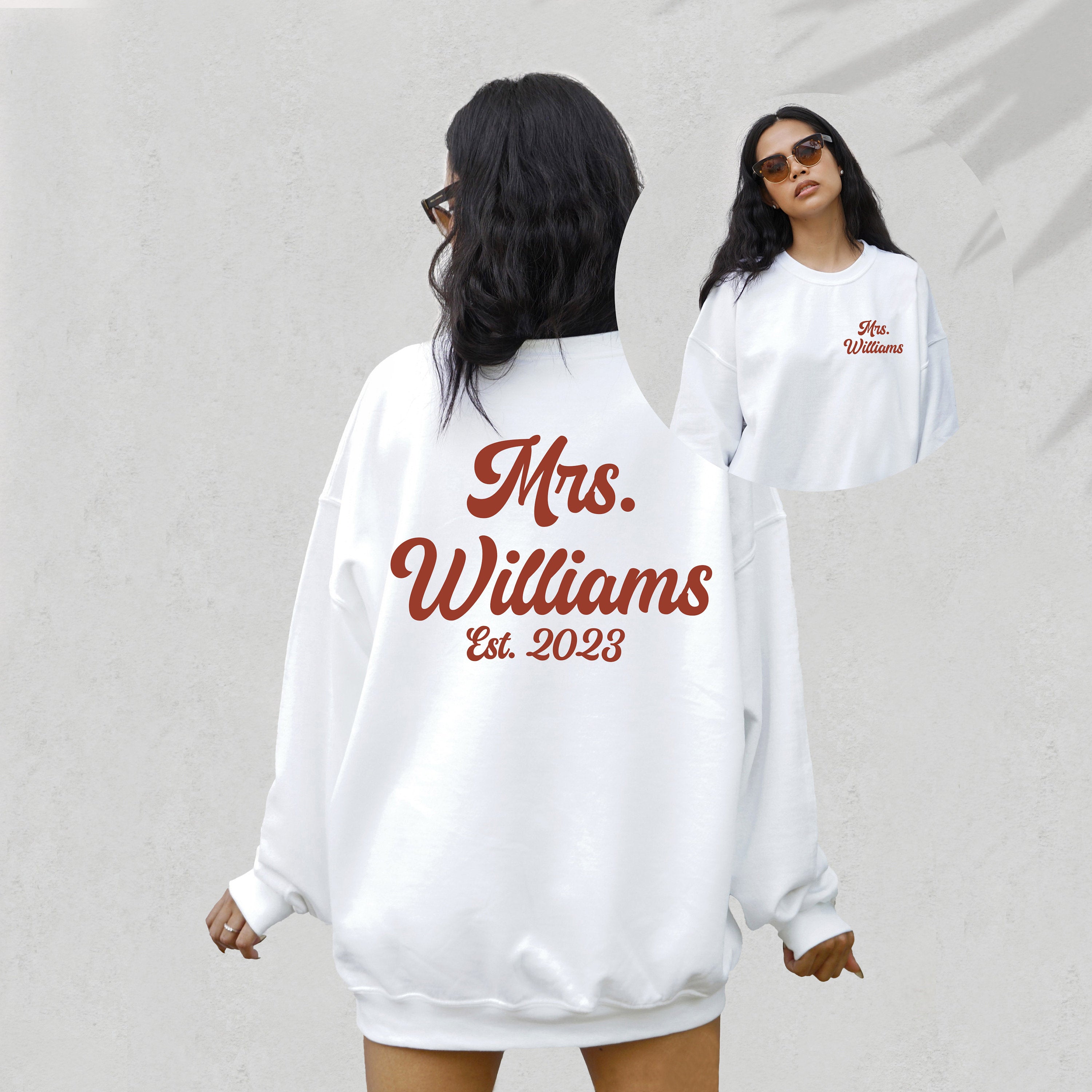 Bride crewneck Sweatshirt, Custom Wedding Engagement Gift, Personalized Bride Gift, Bridal Shower Bachelorette Gift, Mrs. Fiance Wife Shirt