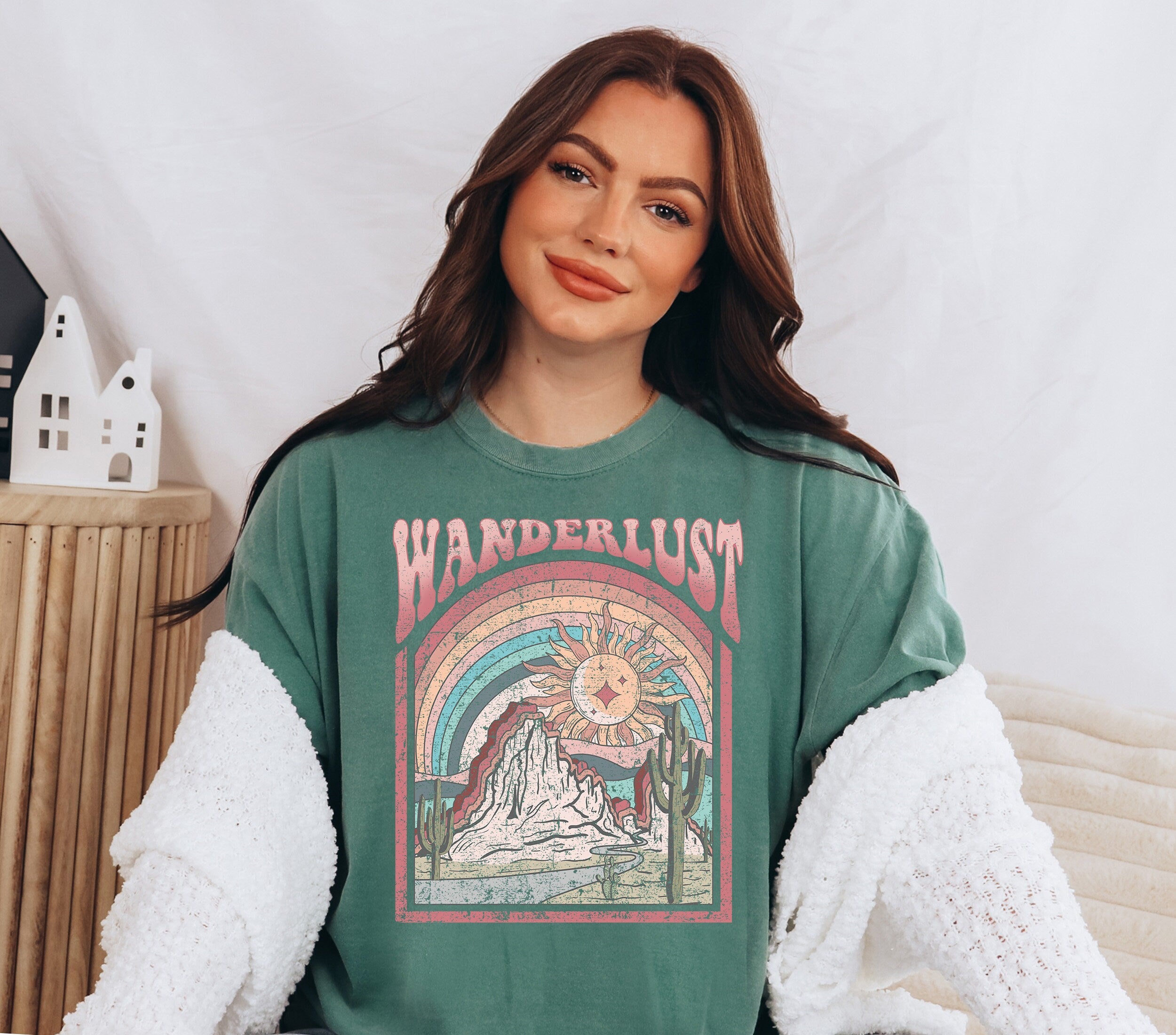 Retro Comfort Colors Shirt, Wanderlust Traveling Shirt, Vintage Free Spirit Shirt, Oversized Shirt, Retro Graphic Shirt, Distressed Tee