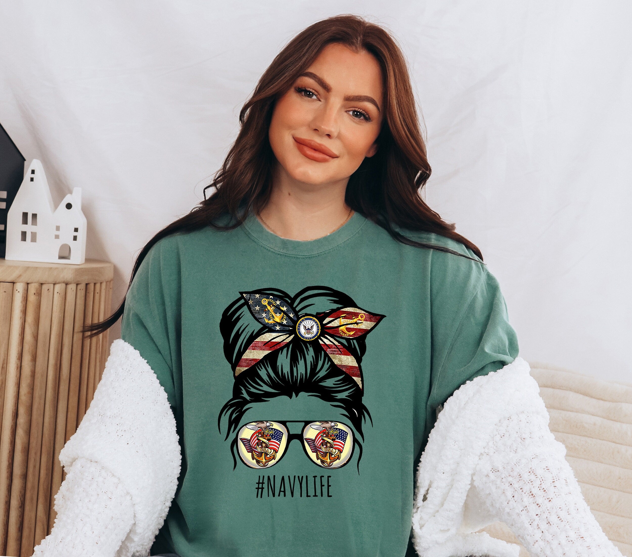 Comfort Colors Shirt, Navy Life Shirt, Military Wife Shirt, Proud Military Mother Shirt, Funny Shirt For Women, Military Wives Club