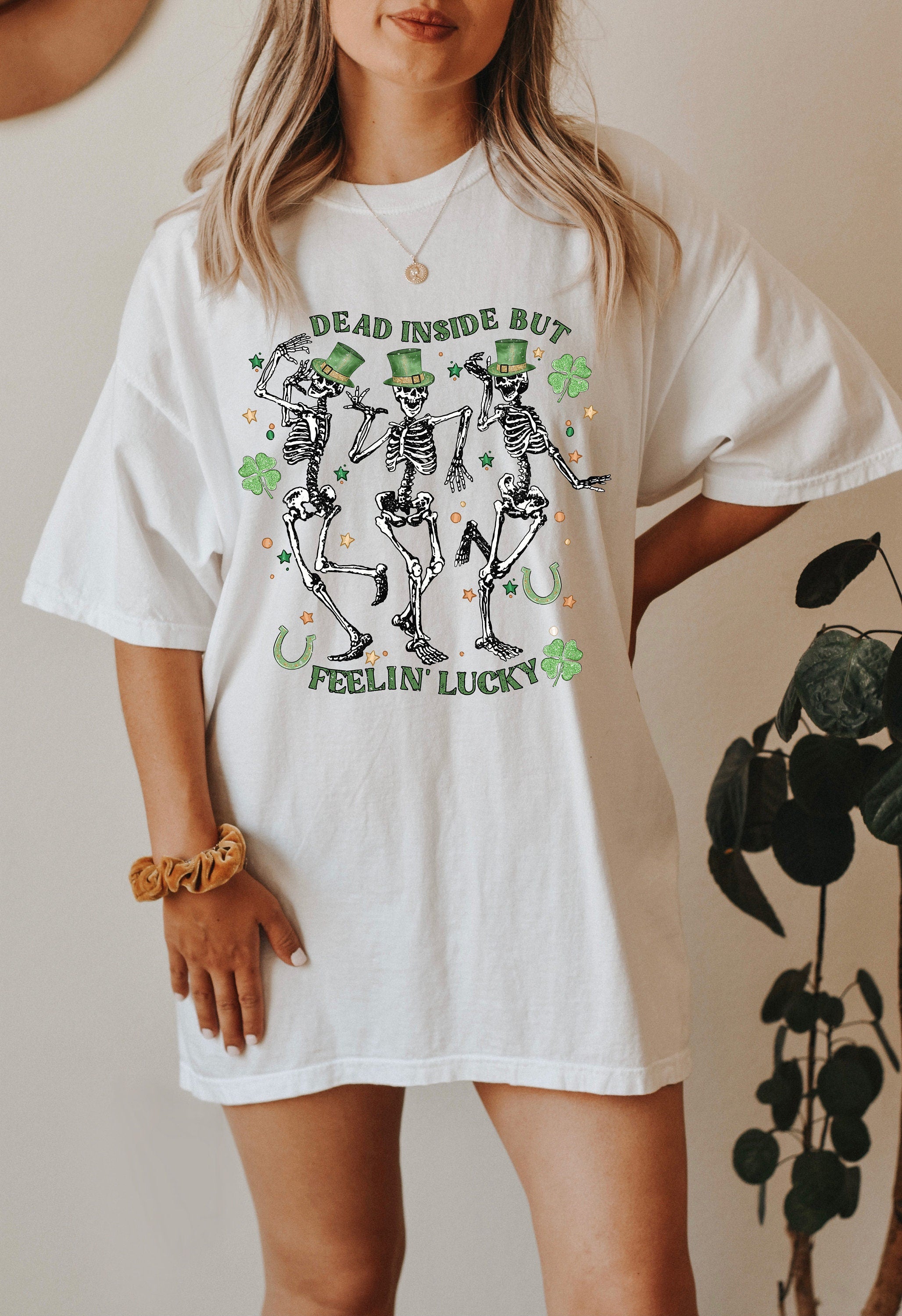 Retro St Patty's Day Comfort Colors Shirt, Dead Inside But Feeling Lucky, Vintage St Patrick's Day Shirt, Day Drinking Shirt, Lucky Shirt