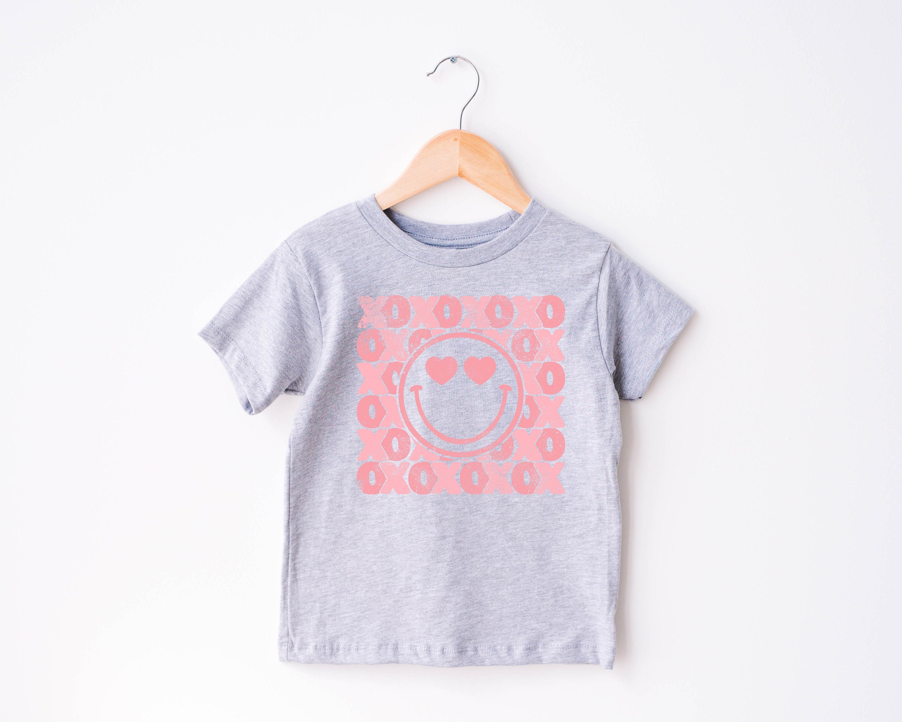 XOXO Hugs Kisses Smiley Shirt, Toddler Tee Love Shirt, Cute Holiday Girls Shirt, Toddler Youth Heart Tee, Retro Boho Cute Vintage Bodysuit