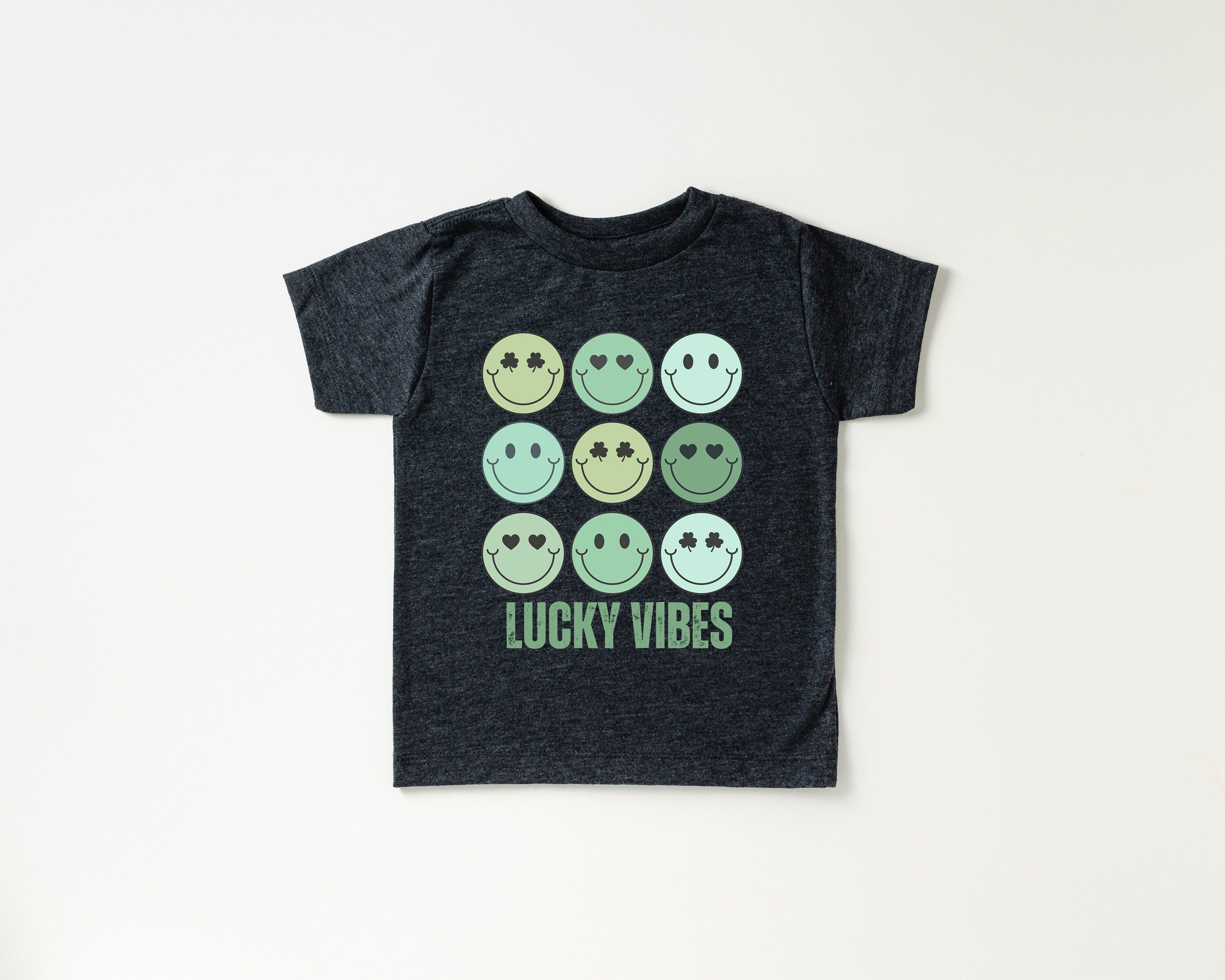 Toddler Tee St Patricks Day, Smiley Shamrock St Pattys Shirt, Cute Holiday Girls Shirt, Toddler Youth Lucky, Shamrock Tee Vintage Bodysuit