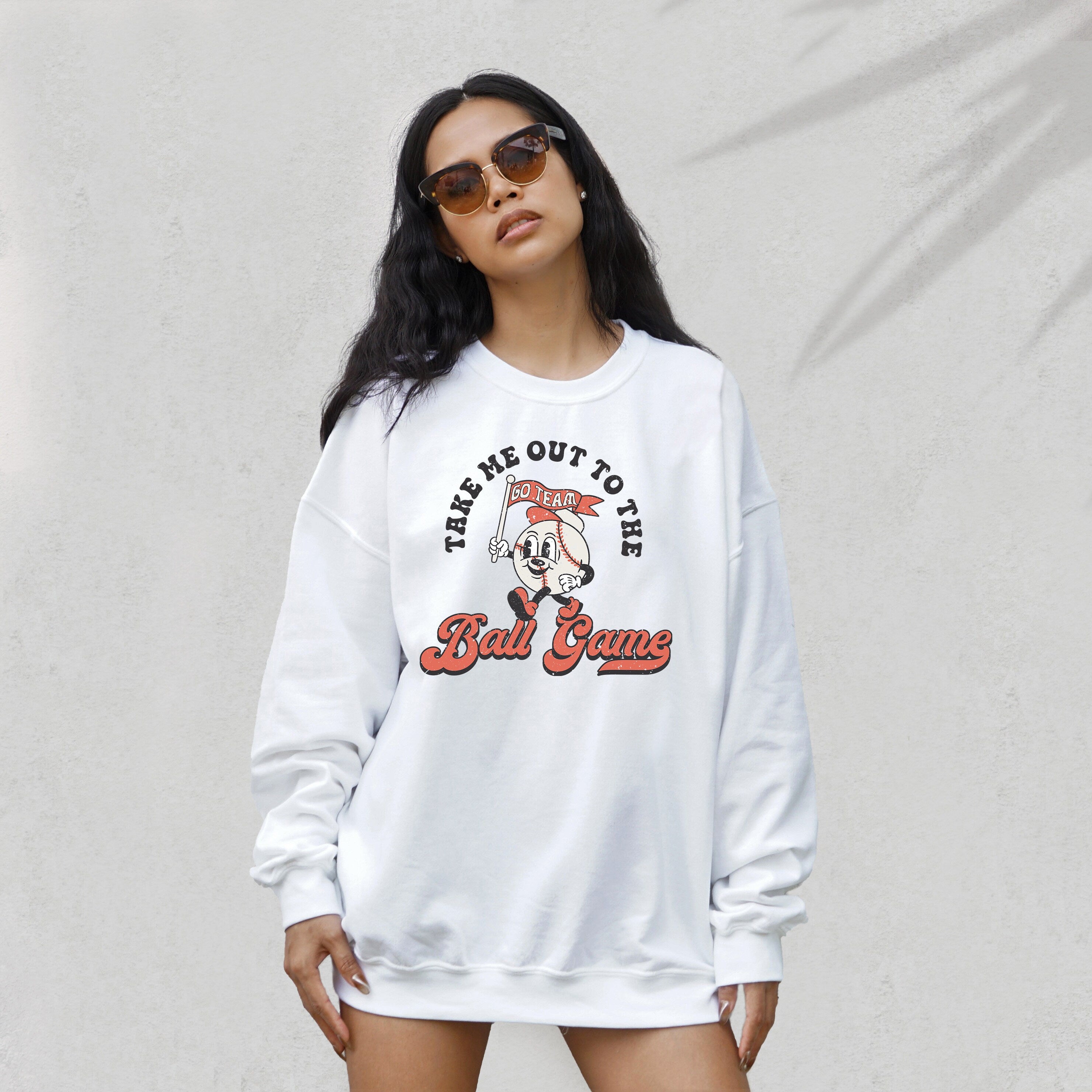 Take Me Out To The Ball Game Sweatshirt, Baseball Sweater, Sports Mom Sweater, Baseball Pullover, Womens Sweatshirt, Baseball Mom and Dad