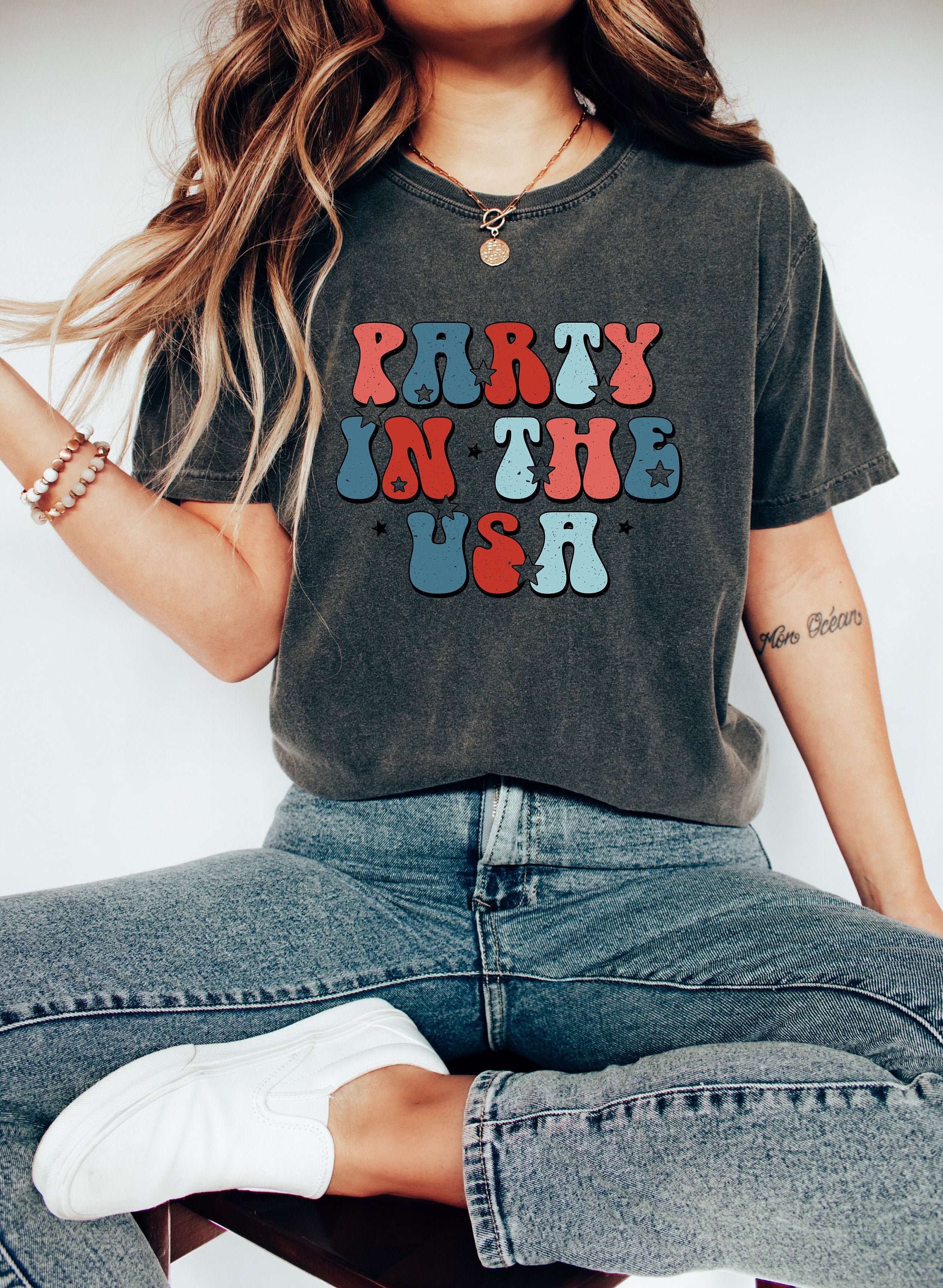 Retro America USA shirt,4th of July tee,Retro Party In The USA shirt,Womens 4th of July Tee,America Patriotic Shirt, Independence Merica