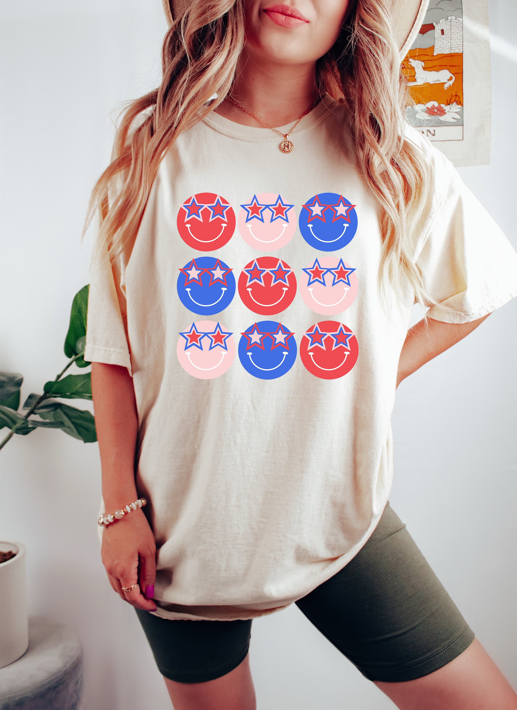 Retro Smiley America USA shirt,4th of July tee,Retro funny fourth shirt, Womens 4th of July Tee,America Patriotic Shirt, Independence Merica
