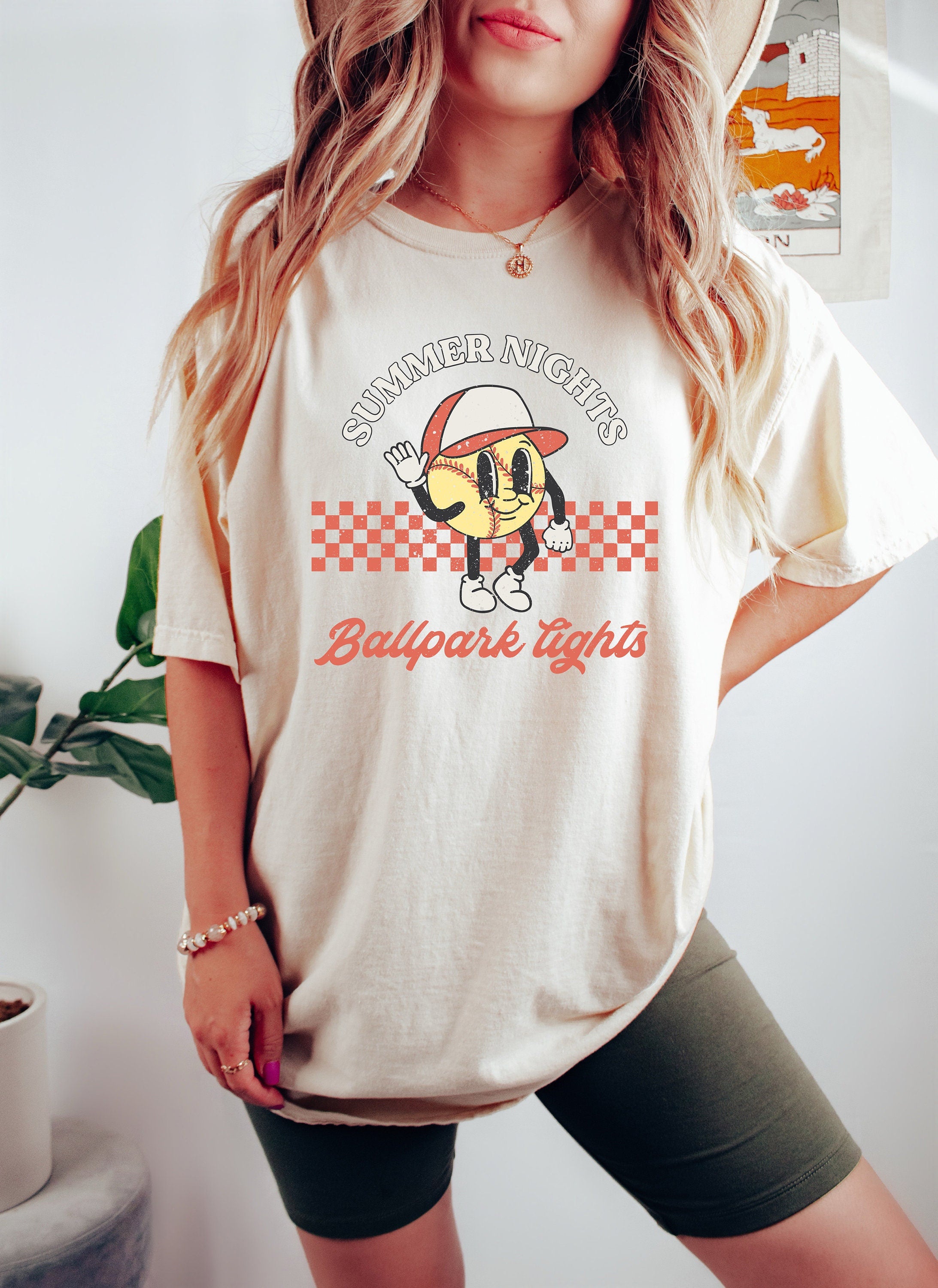 Comfort Colors Tee, Summer Nights Ballpark Lights, Sports Shirt, Softball Biggest Fan, Parents of Softball, Gameday Shirt, Softball Game Tee