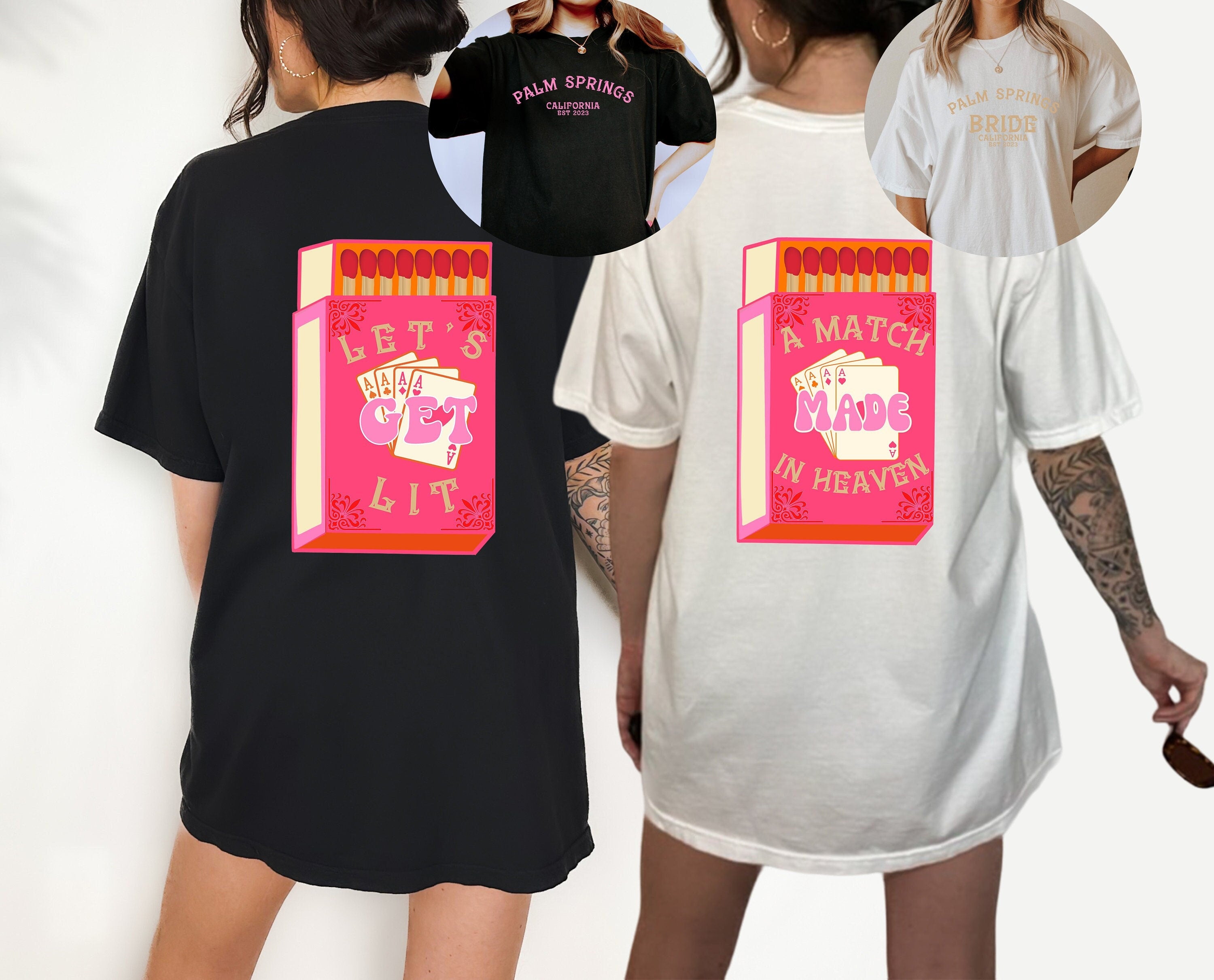 Comfort Colors Tee, Custom City Bachelorette Party Shirts, Match Made in Heaven, Lets Get Lit Shirts, Retro Graphic Tee, Bridal Party