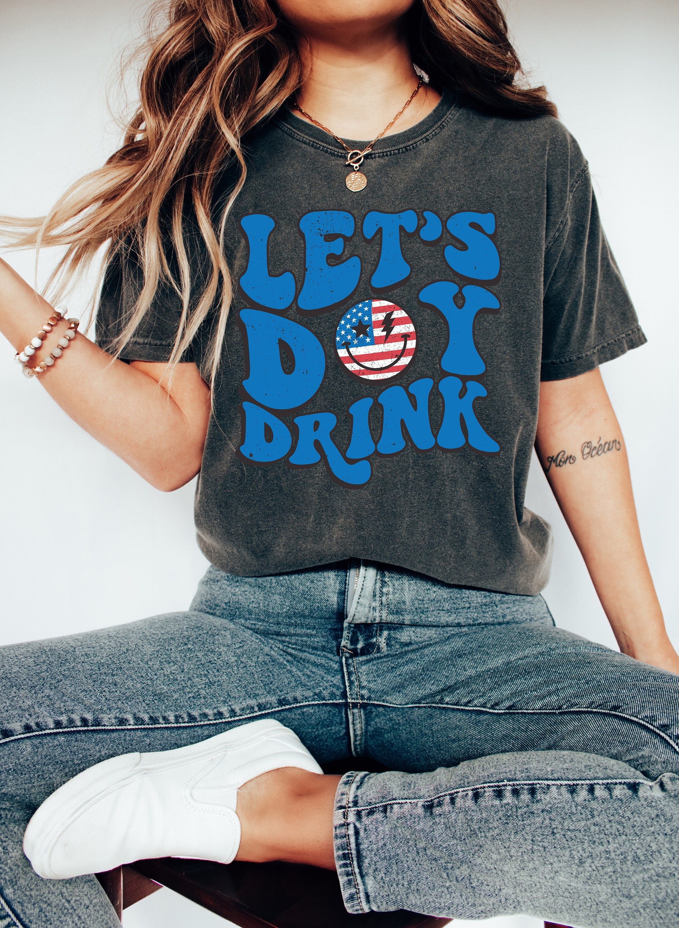 Retro USA shirt,4th of July tee, Retro funny fourth shirt, Lets day drink,America Patriotic Shirt, Independence Day, Fourth of July