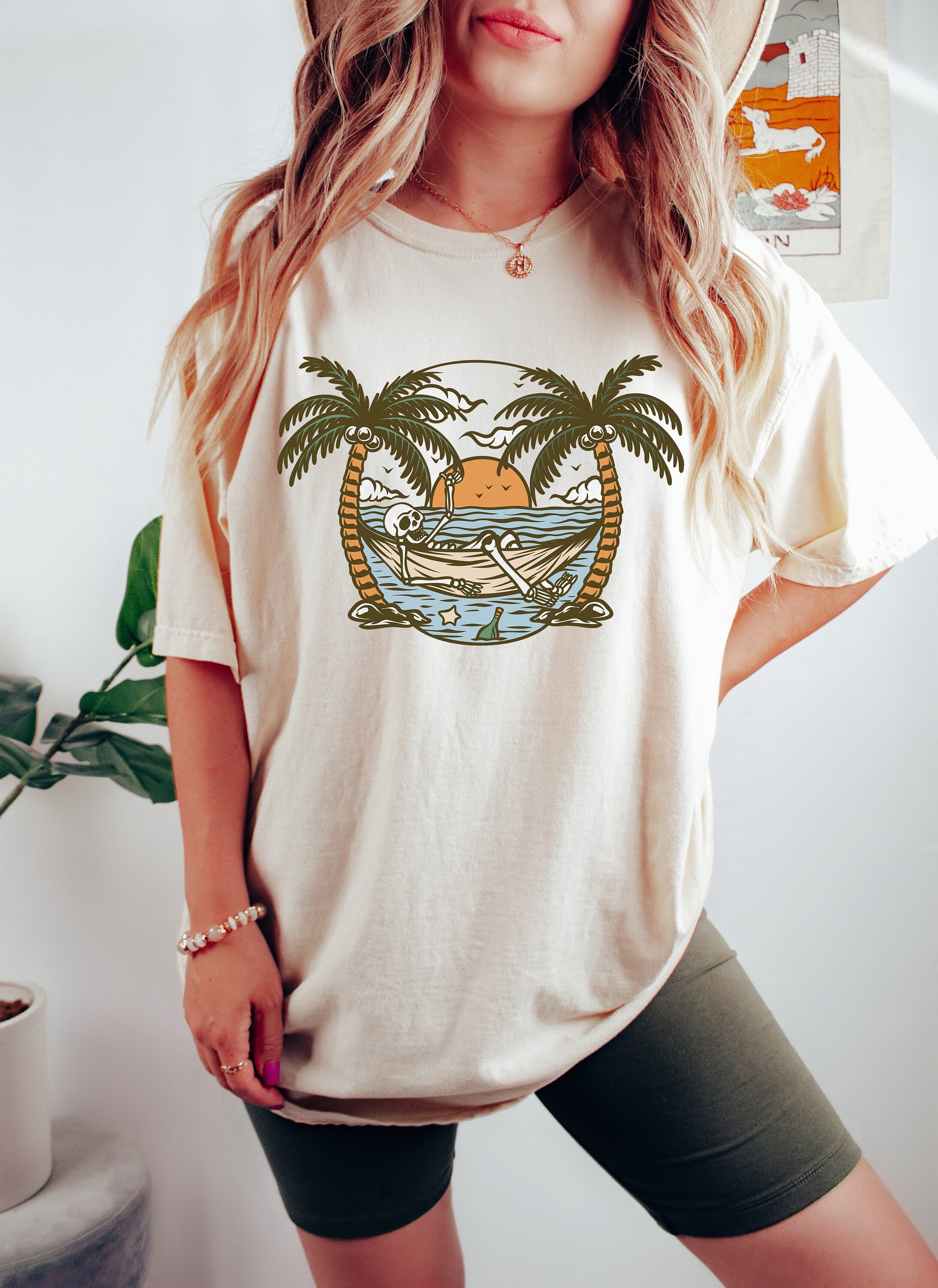 Comfort Colors, Always Salty Skeleton Palm Trees Beach T-shirt, Waves Watermelon Beach Shirt, Vintage Sunshine Beach Summer, Better Together