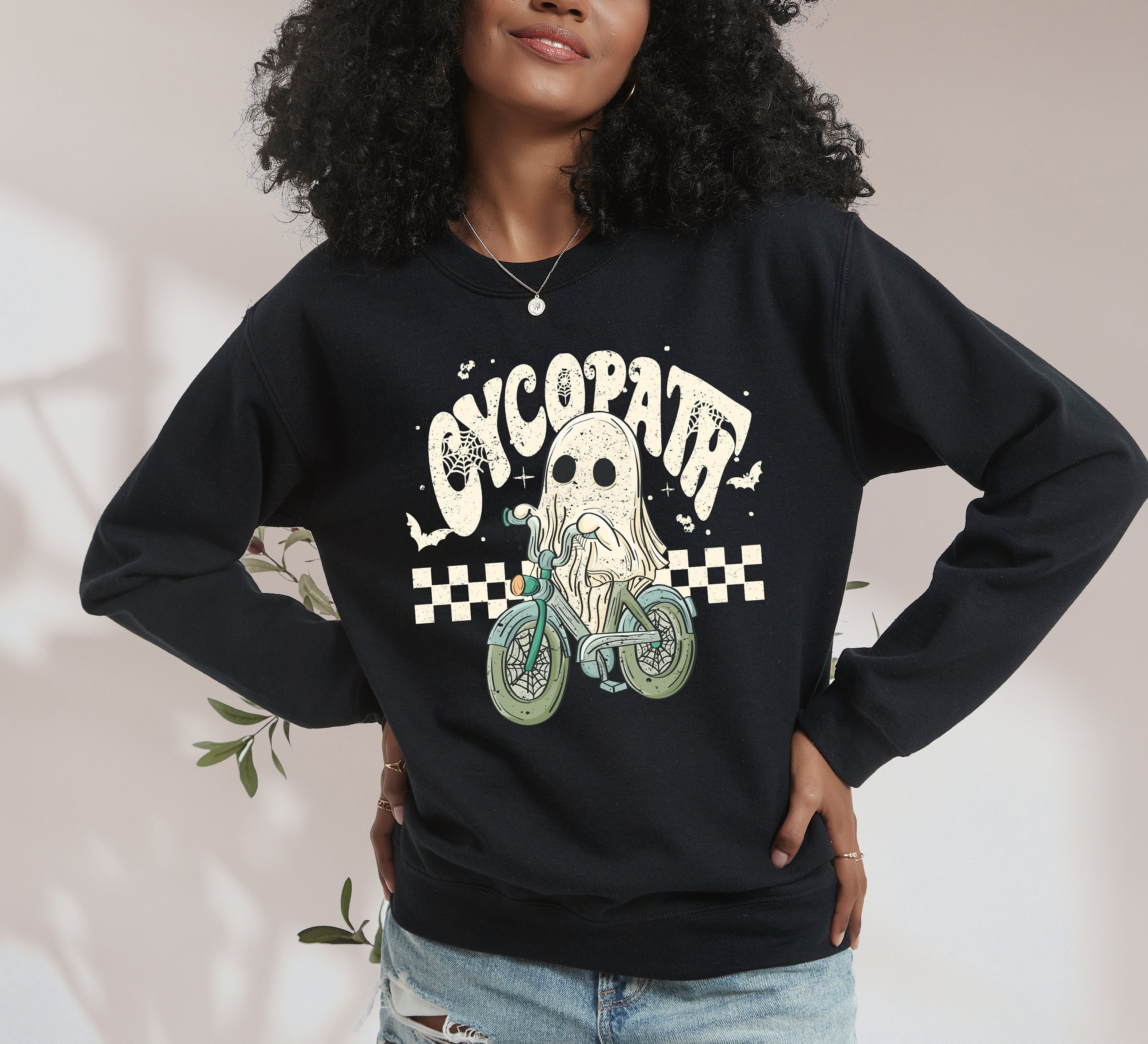 Retro Halloween Sweatshirt, Fall Design, Vintage Cycopath Halloween Sweater, Ghost Design, Autumn Sweater, Witch Shirt, Pumpkin Design