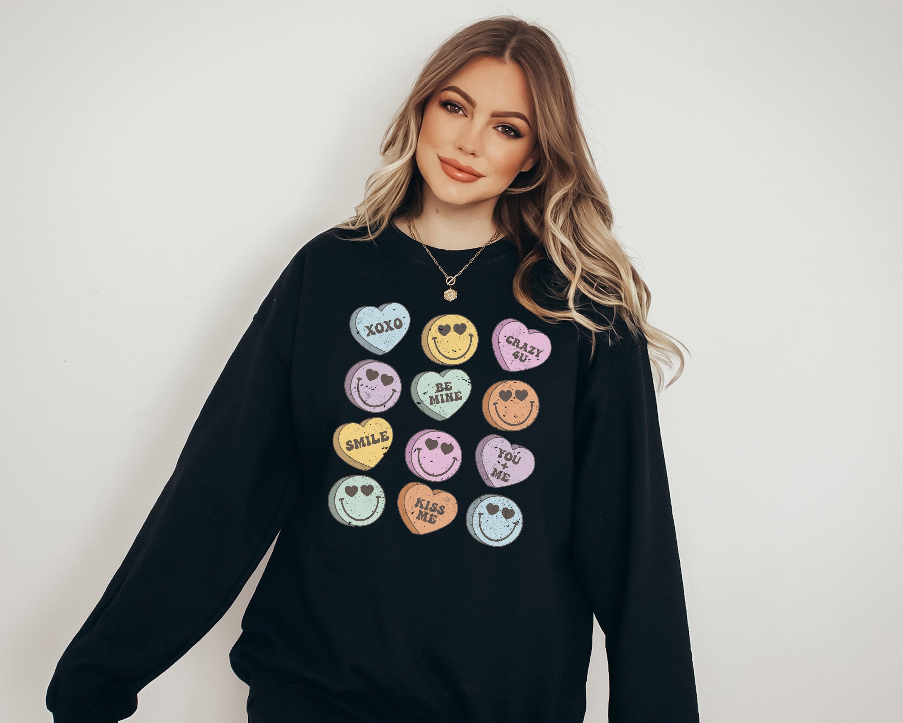 Retro Valentines Sweatshirt, Love Vibes, Valentines Day, Love Pullover, Womens Love Sweatshirt, Red Crewneck, You Are Enough, Loved, Worthy