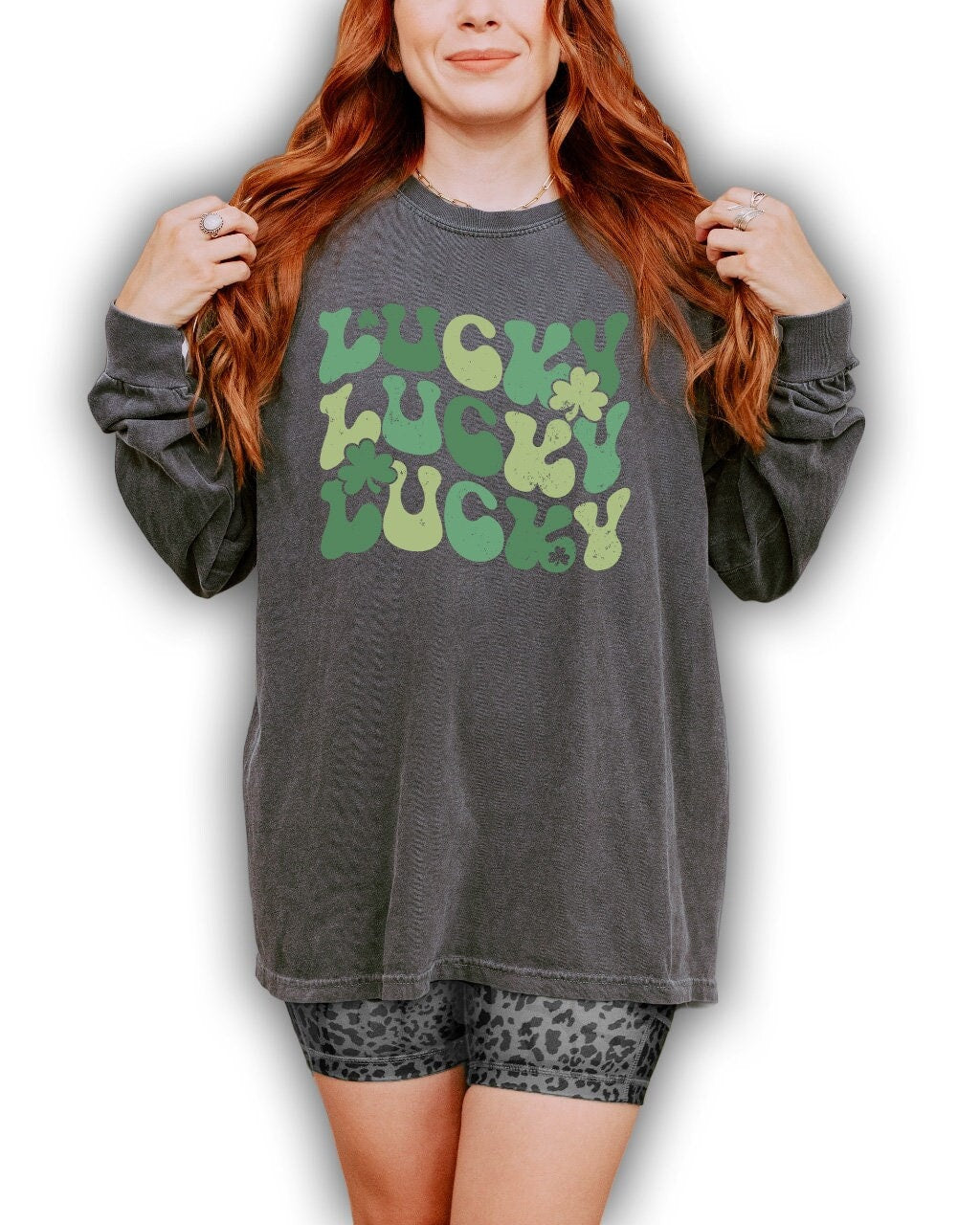 Long Sleeve Retro St Patty's Day Comfort Colors Shirt, Lucky Lucky Lucky T Feeling Lucky, Vintage St Patrick's Day Shirt, Day Drinking Shirt