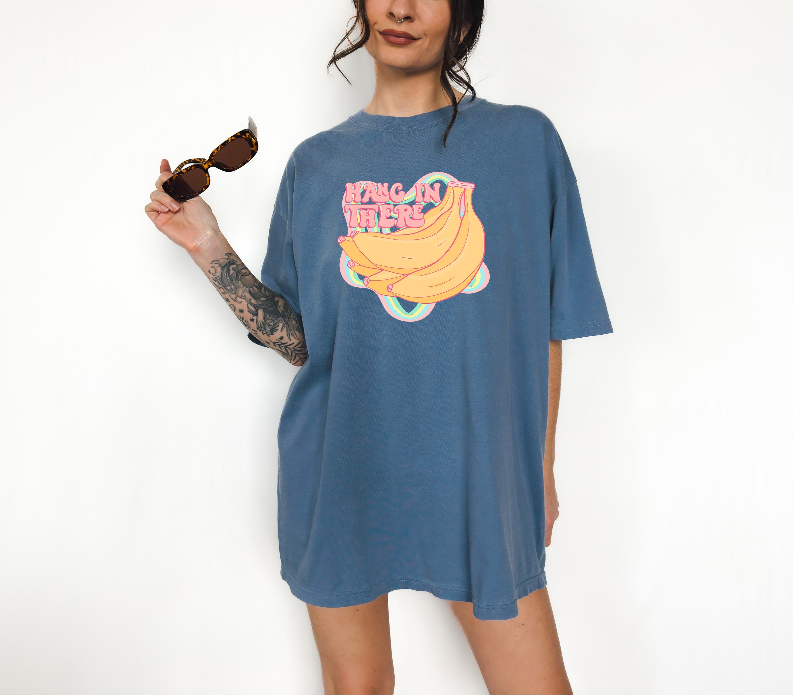 Retro Comfort Colors Shirt, Hang In There, Vintage Shirt, Positivity T Shirt, Retro Graphic T Shirt Summer Vacation Shirt Positive Vibes