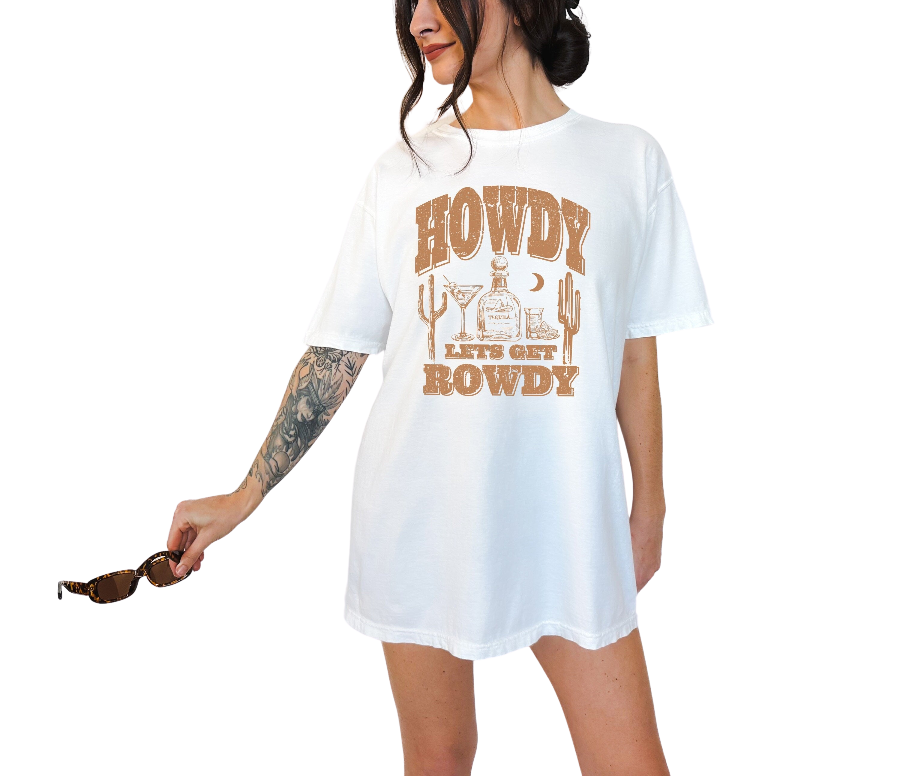 Retro Vintage Washed shirt, Howdy Lets Get Rowdy, Bachelorette Shirt, Western Graphic T, Bach Trip,