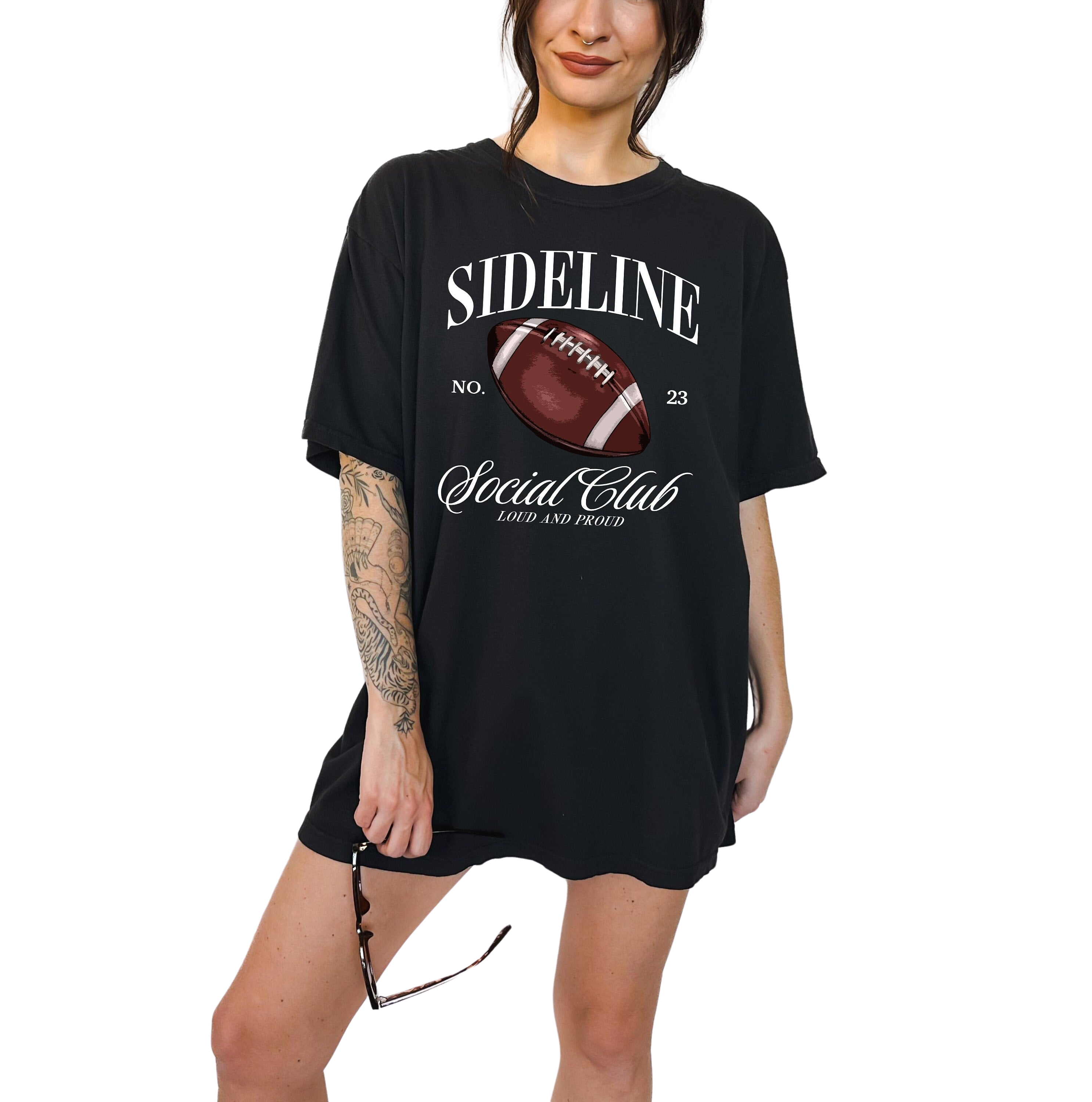 Sideline Social Club Football Vintage Washed Tee, Sports Shirt, Football Mom Tee, Parents of