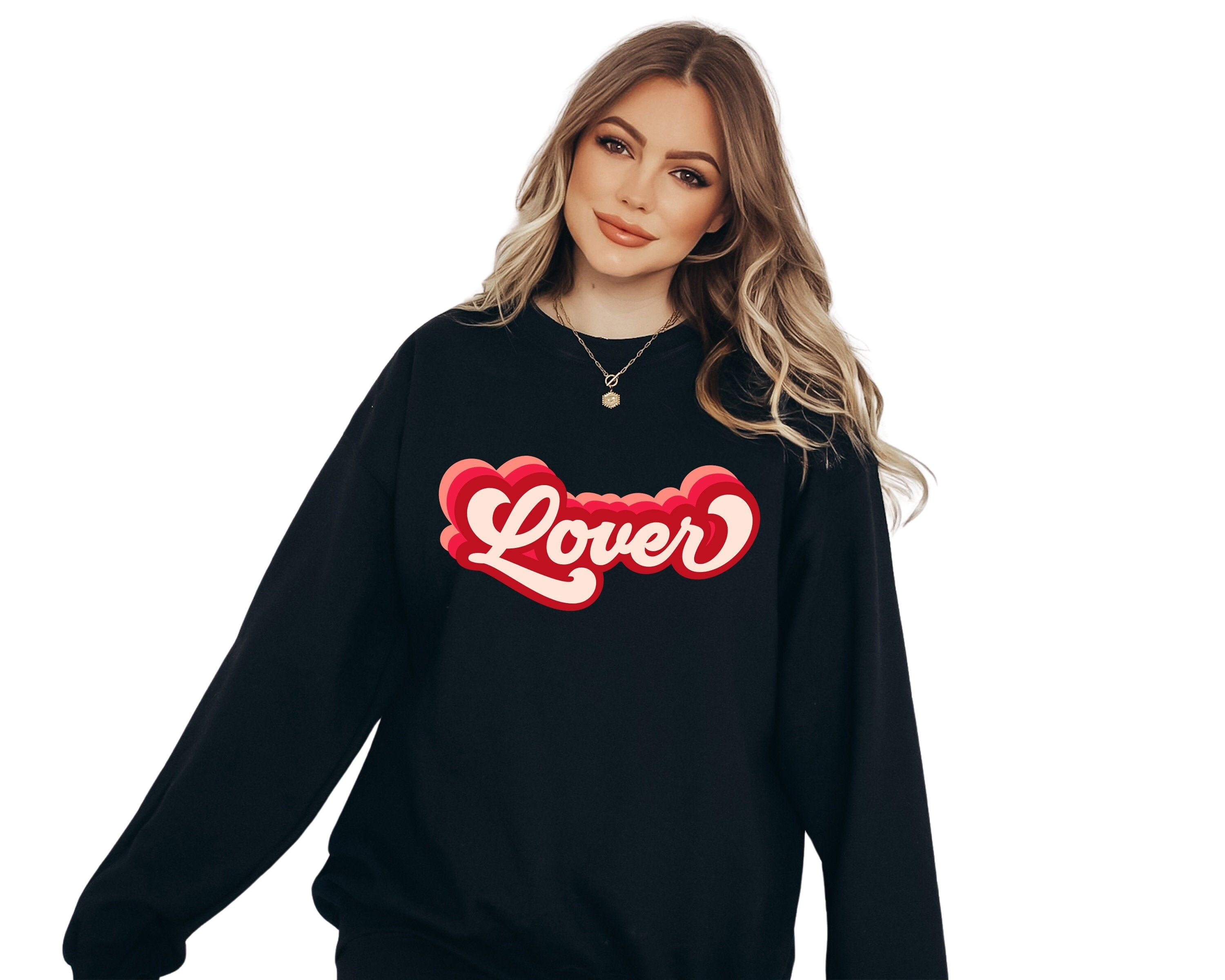 Retro Valentines Sweatshirt, Lover Sweater, Retro Valentines Day Shirt, Love Pullover, Womens