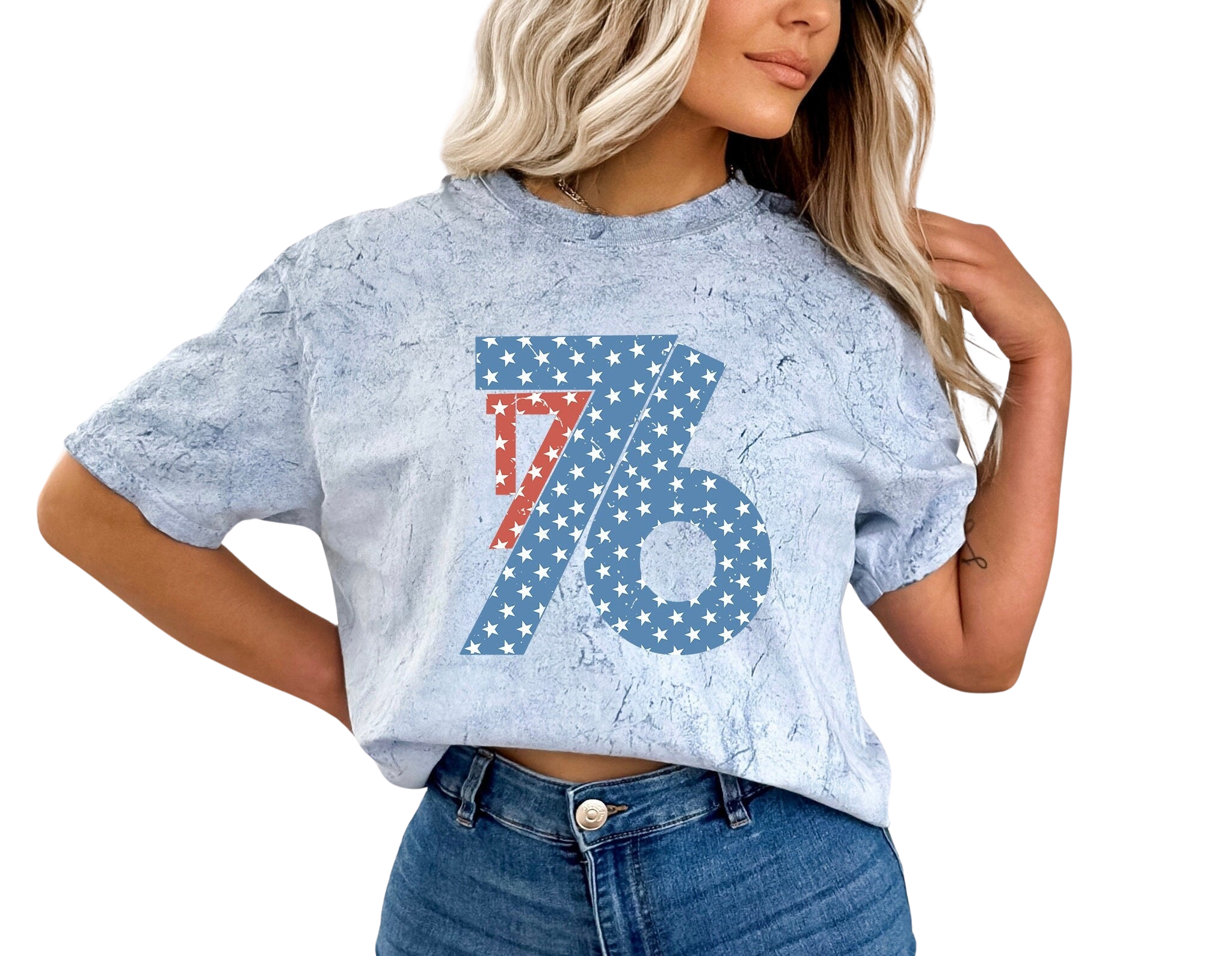 Retro 1776 July 4th Tie Dye Vintage Washed shirt, Retro fourth shirt, Womens 4th of July