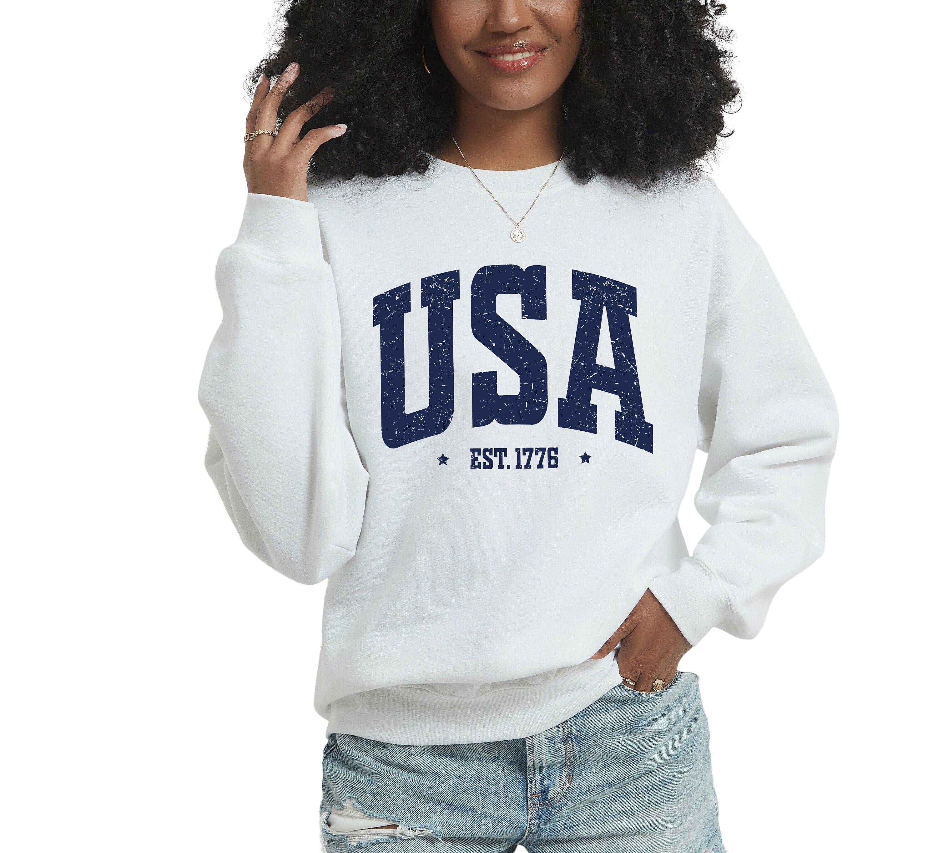 Retro Fourth of July Sweatshirt, USA, America, 1776, 4th of July Sweater, America Pullover, Womens Sweatshirt, Independence Day, Patriotic