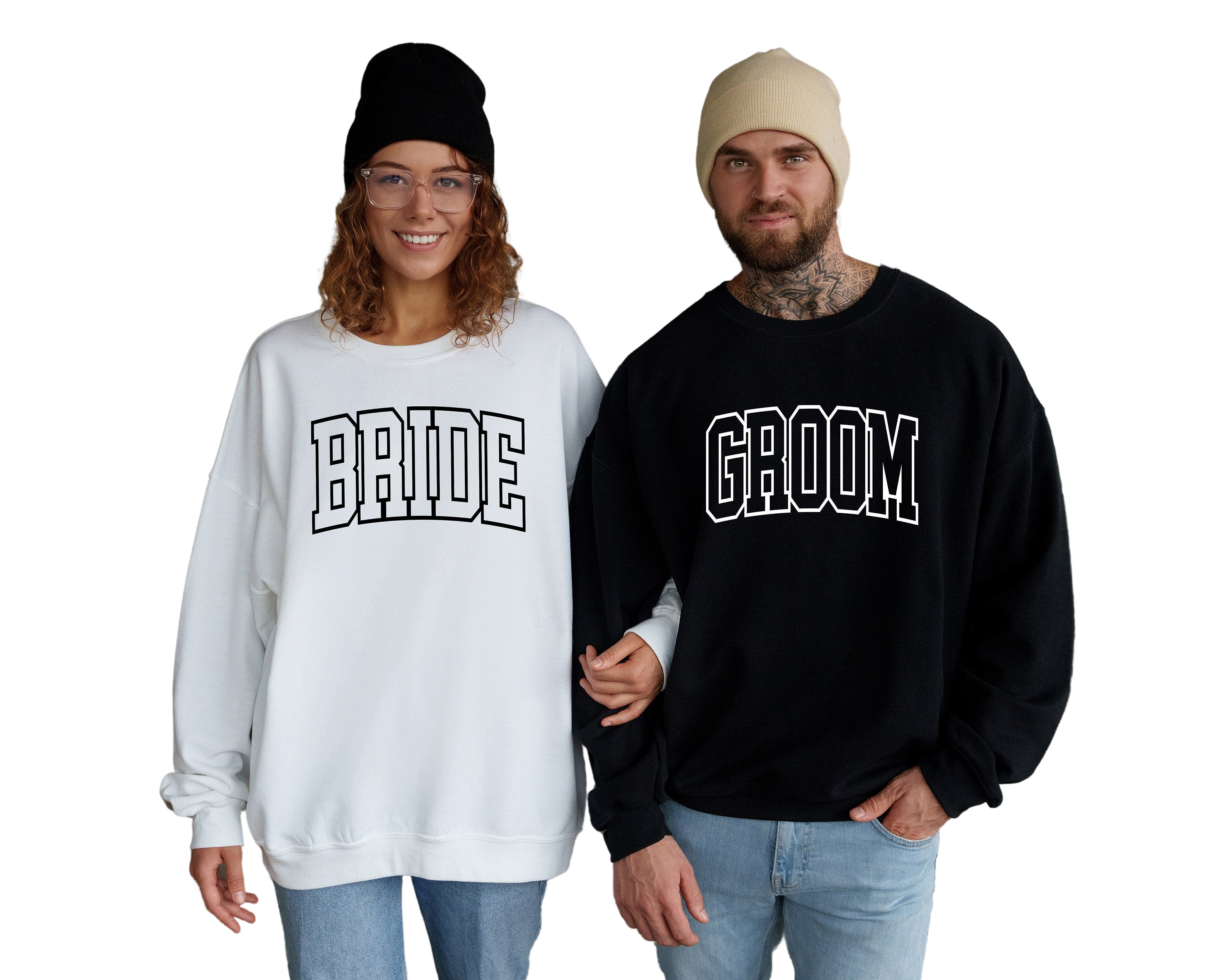 Newly Wed Bride & Groom Sweatshirt, Mr and Mrs Wedding Engagement Gift, Personalized Bride Gift,