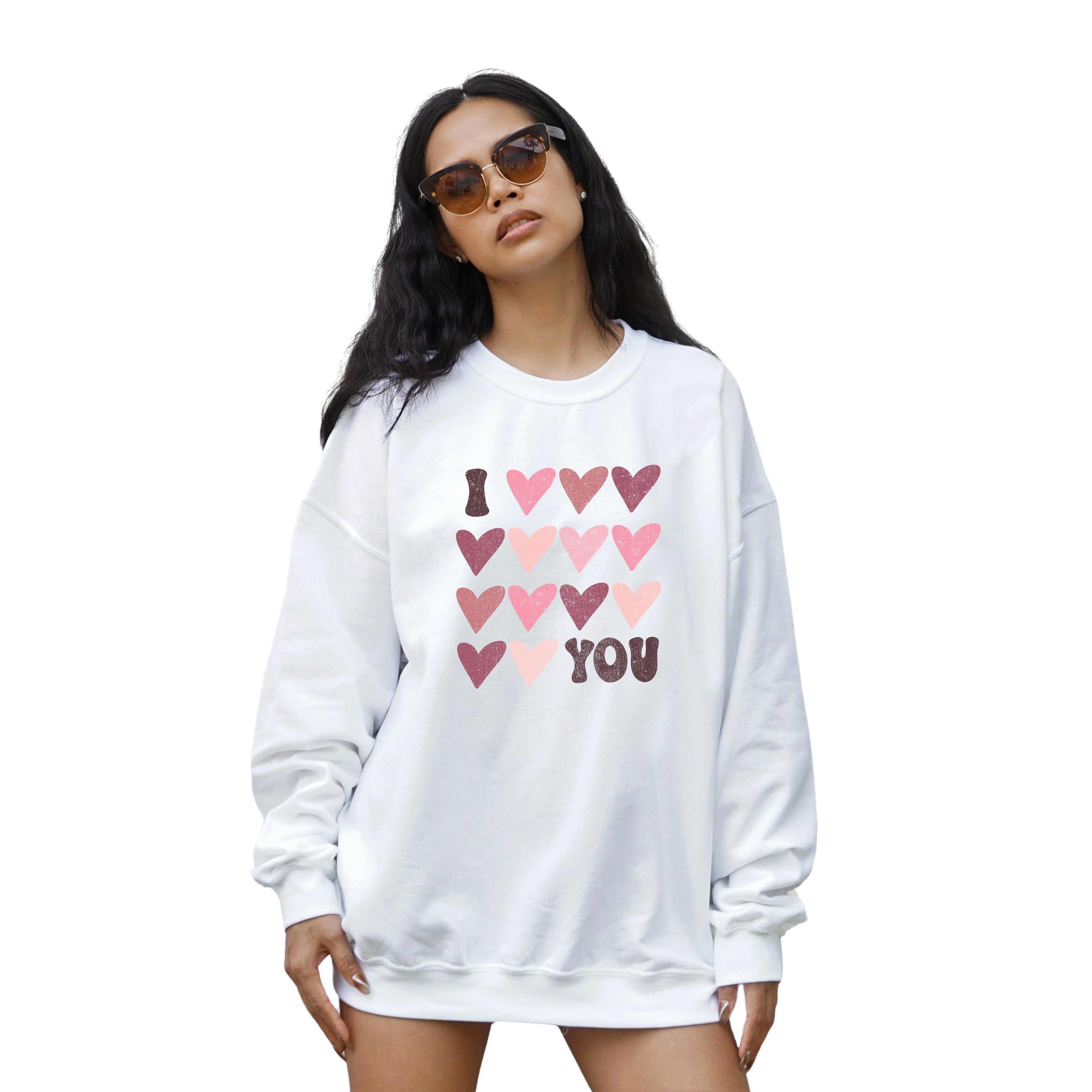 Retro Valentines Sweatshirt, Love Vibes, Valentines Day, Love Pullover, Womens I Love You Crewneck