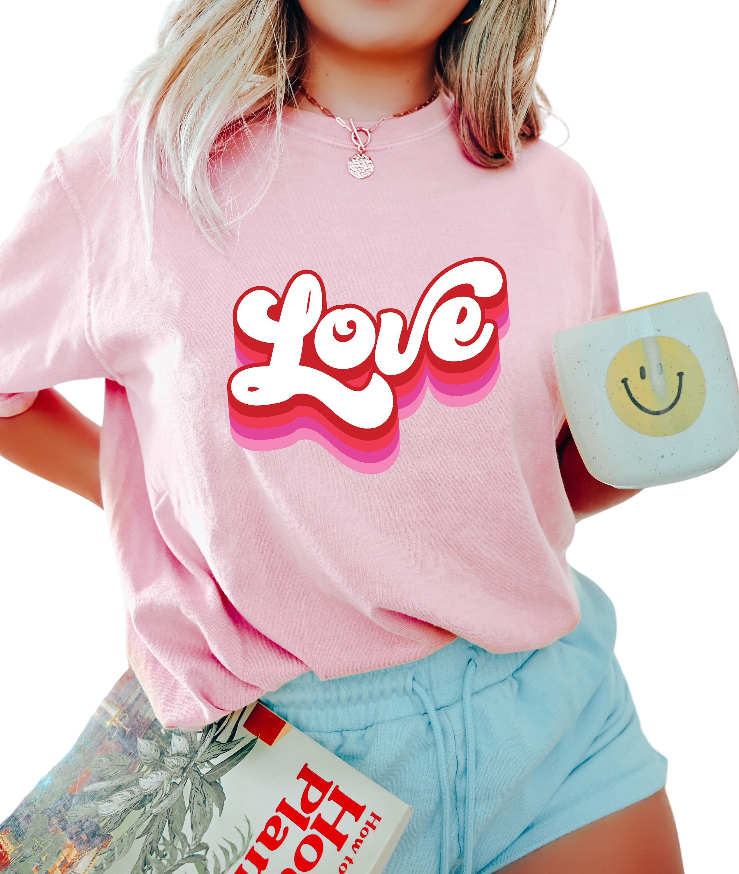 Retro Valentines Day Vintage Washed Shirt, Retro Love Shirt, Vintage Galentines Day T Shirt, VDay