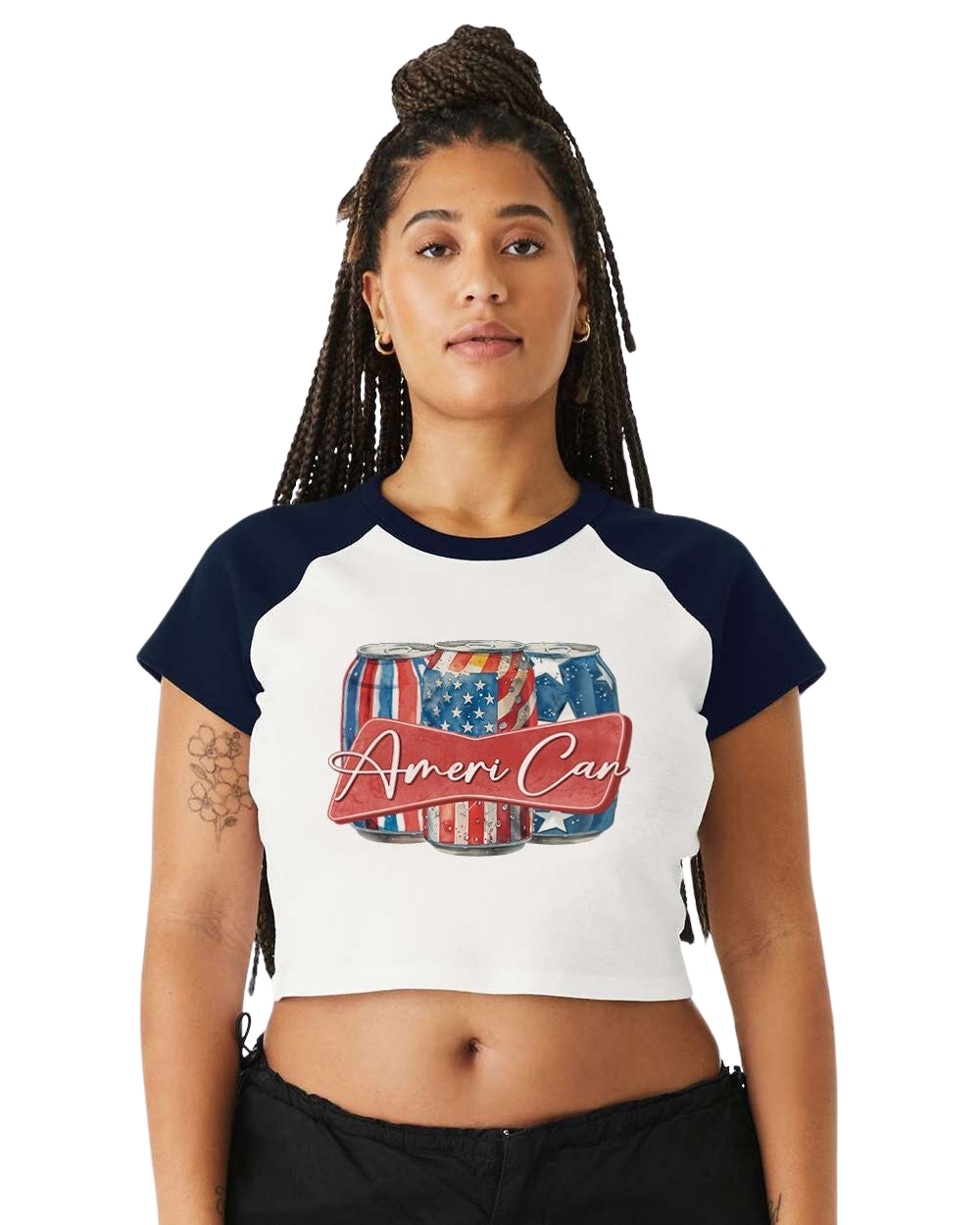 Baby Raglan Crop Top Tee Retro America Stars USA shirt,4th of July tee, Retro funny fourth shirt,