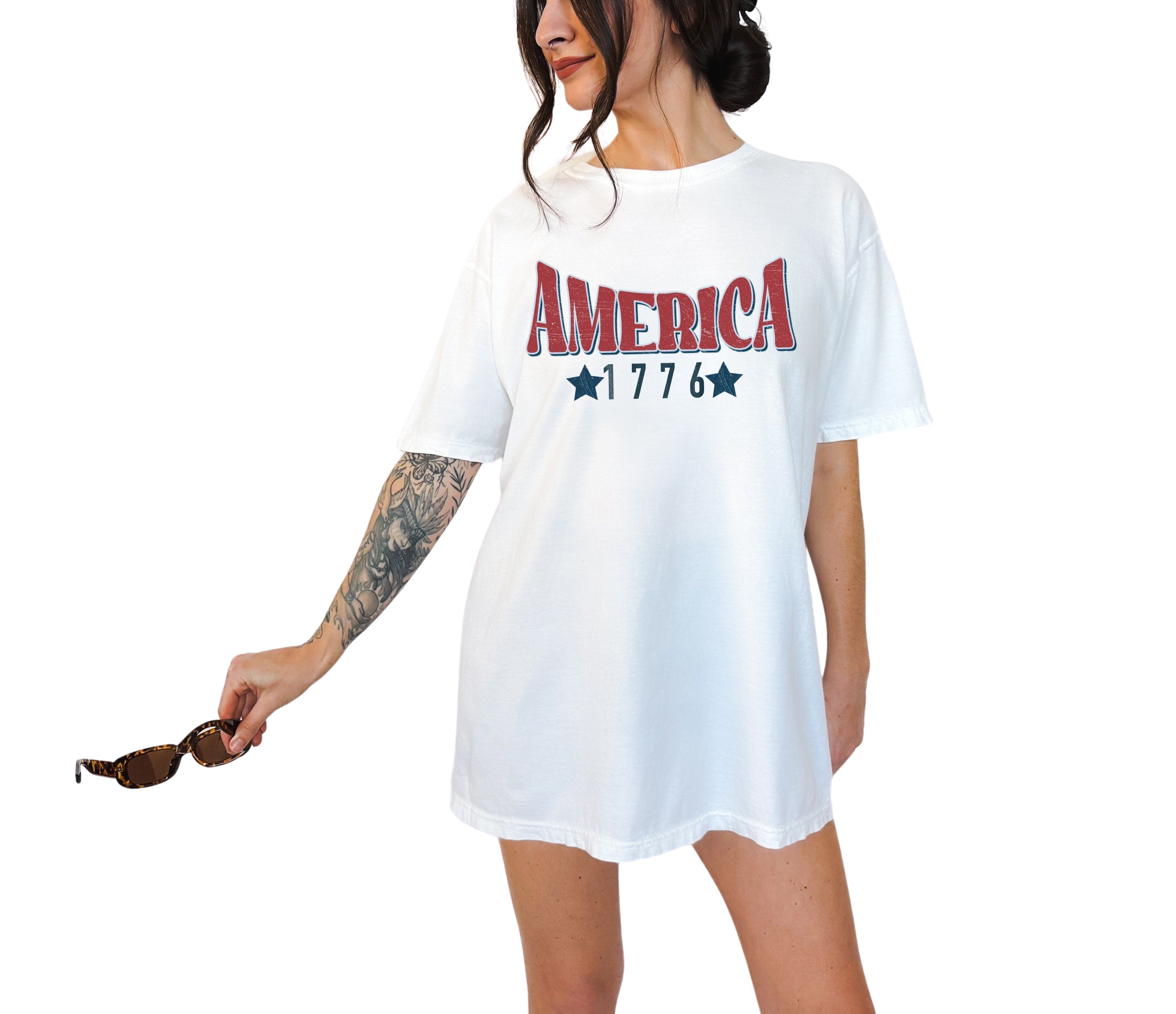 Retro America 1776 July 4th shirt,4th of July tee Retro funny fourth shirt Womens 4th of July Tee,