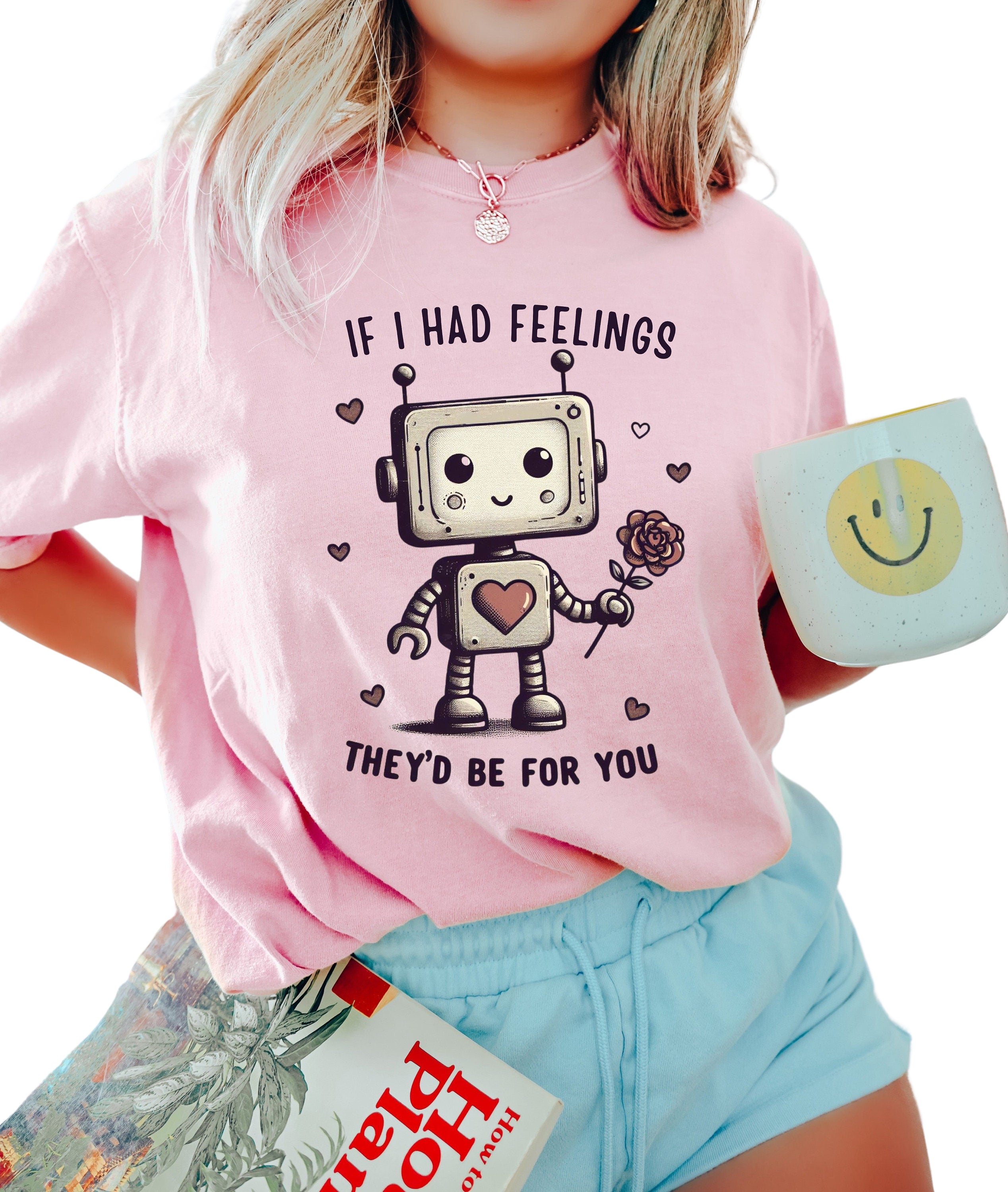 Retro Valentines Day Vintage Washed Shirt, Vintage Galentines Day T Shirt, If I Had Feelings They'd