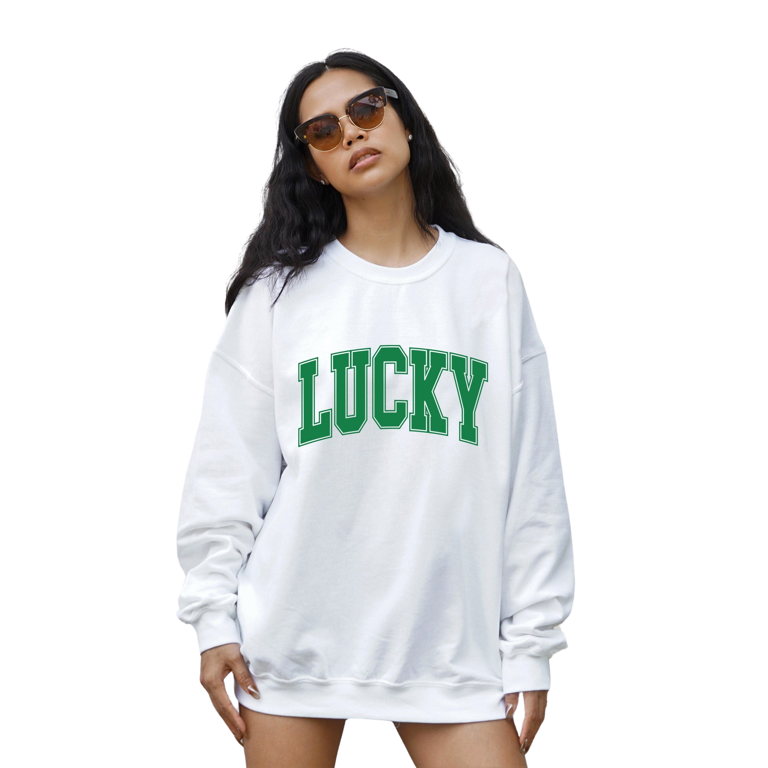 Lucky Varsity Sweatshirt, Vintage Sweater, St Patricks Day Sweatshirt, Retro Lucky Pullover, St.