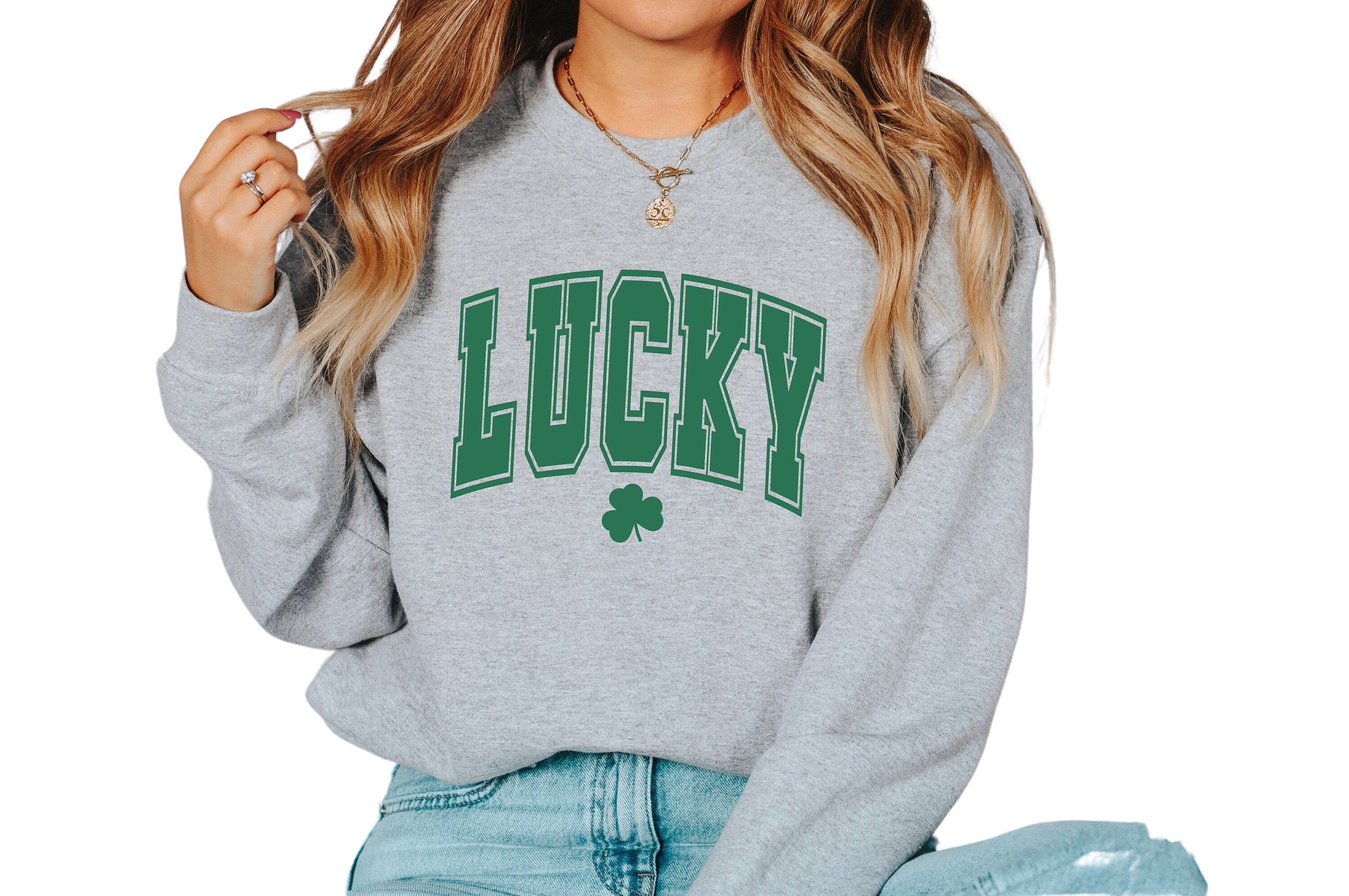 Retro  Lucky Sweatshirt, Vintage Lucky Clover Crew Neck, St Patricks Day Sweatshirt, St. Pattys Day