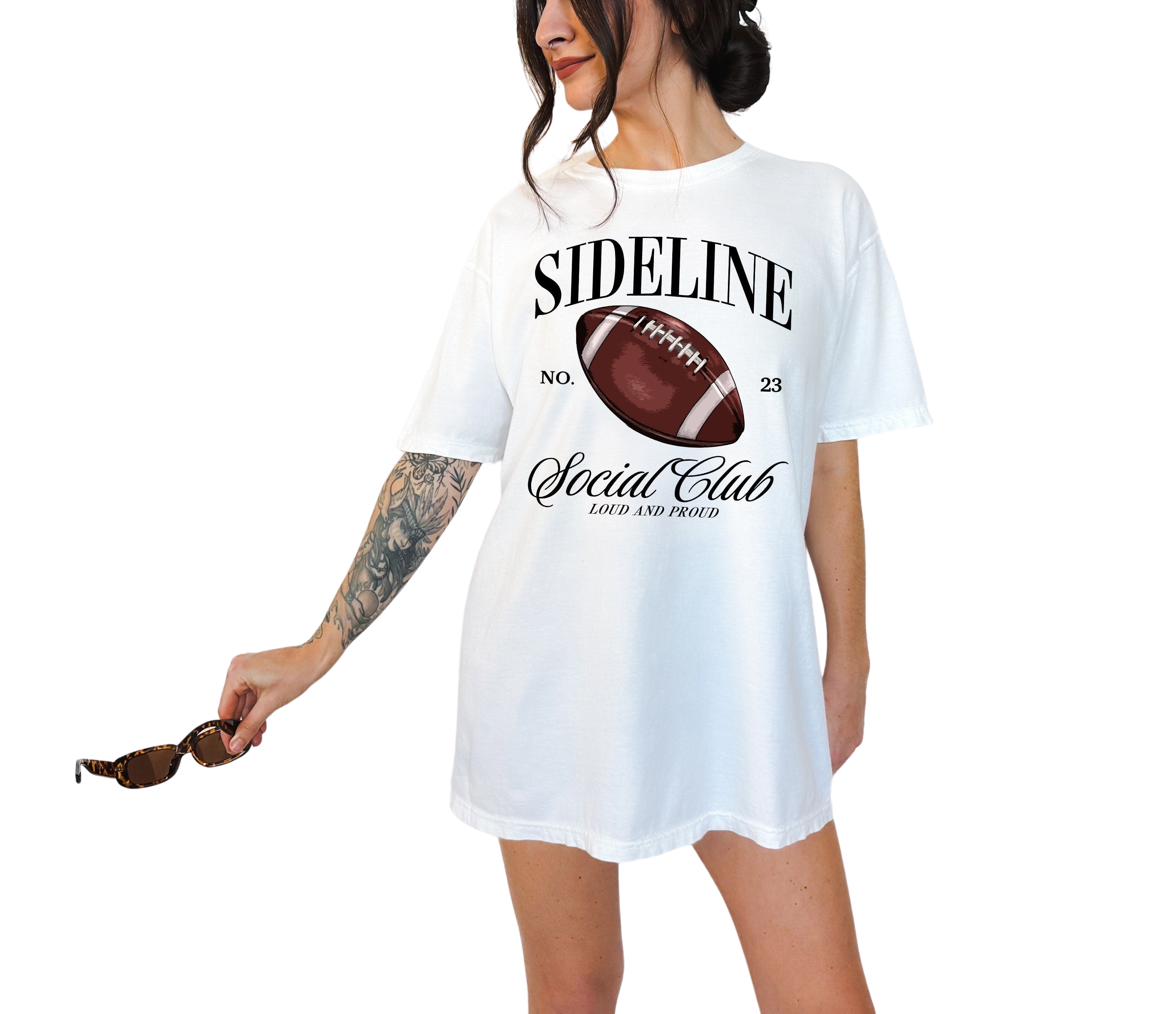 Sideline Social Club Vintage Washed Tee, Sports Shirt, Football Mom Tee, Parents of Football