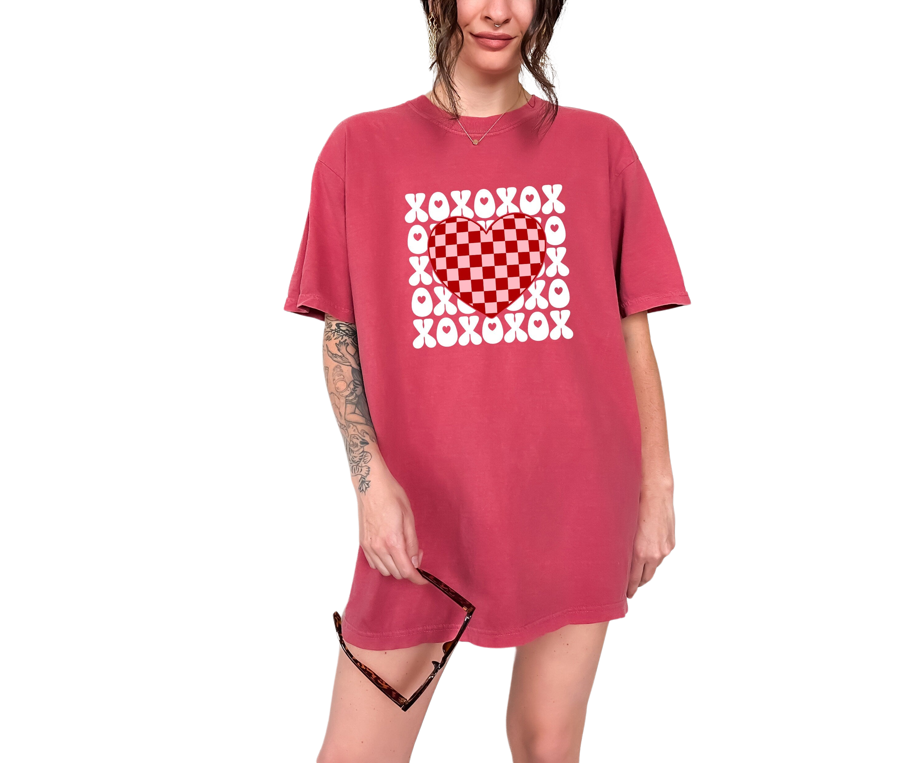 Retro Valentines Day Vintage Washed Shirt, XOXO, Vintage Galentines Day T Shirt, Self Love Shirt,