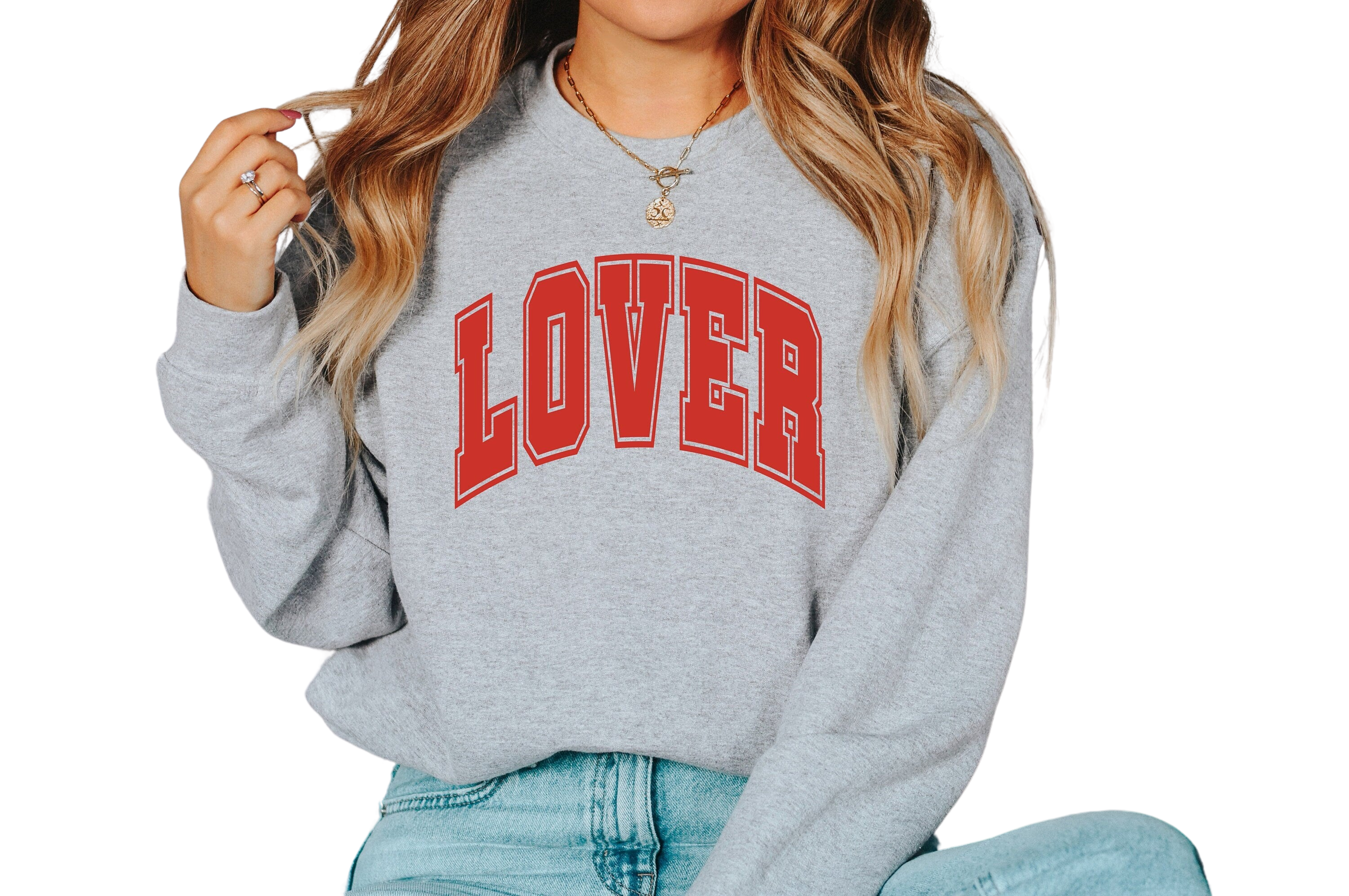 Retro Valentines Sweatshirt, Lover Varsity Pullover, Retro Valentines Day Crewneck, Womens Love