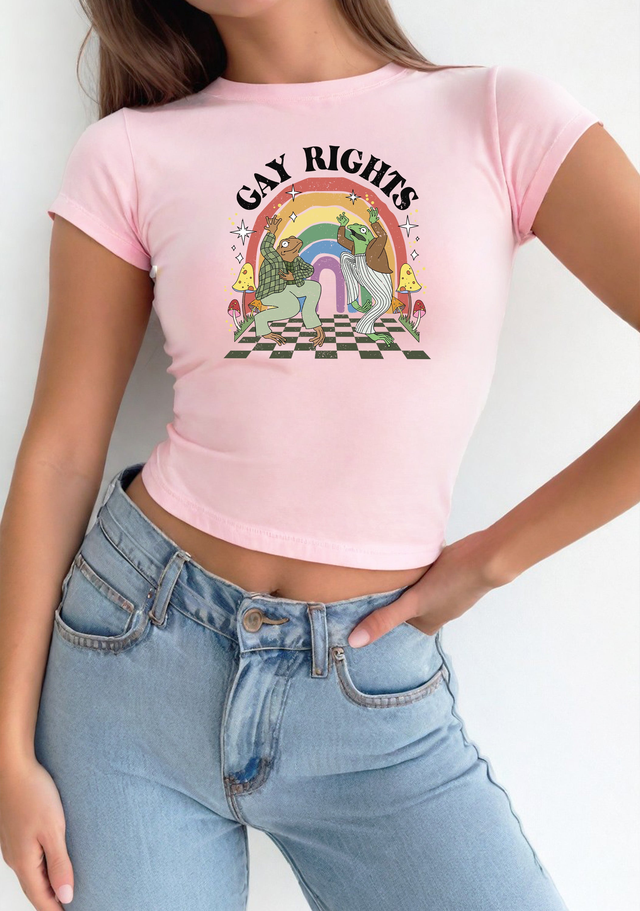 Baby Tee Pride Month, Baby Tee, Gay Rights, Lesbian Pride Baby Tee, Cute Baby, LGBTQ+ Pride Tee, y2k baby tee, 90s baby tee