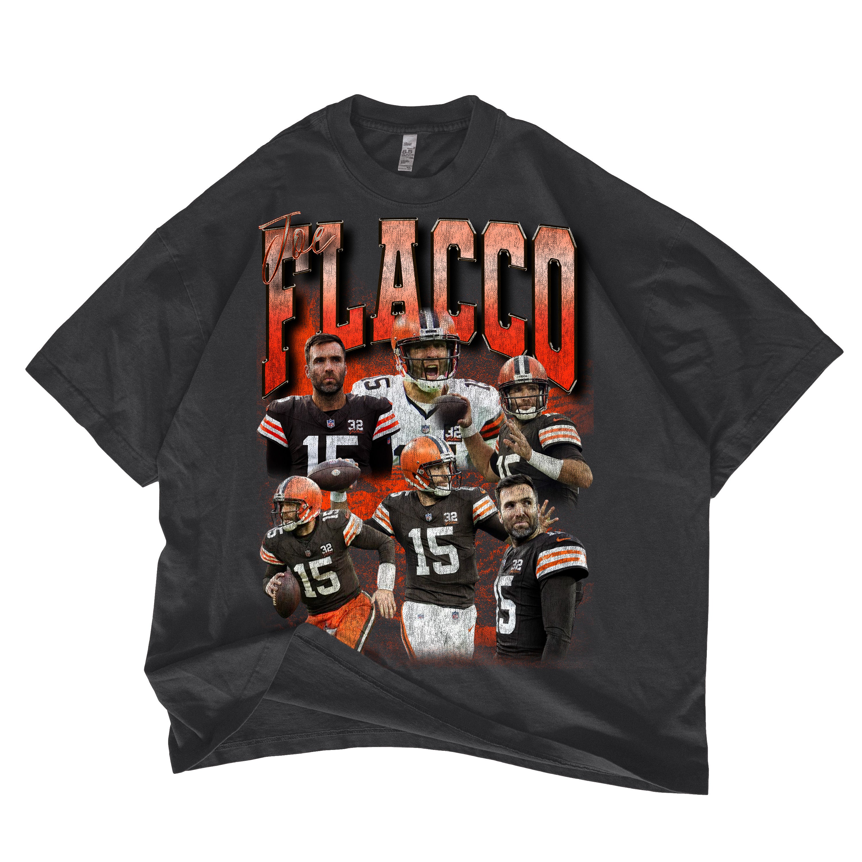 Joe Flacco Elite Quarteback Cleveland Football Browns Oversized Graphic Tee