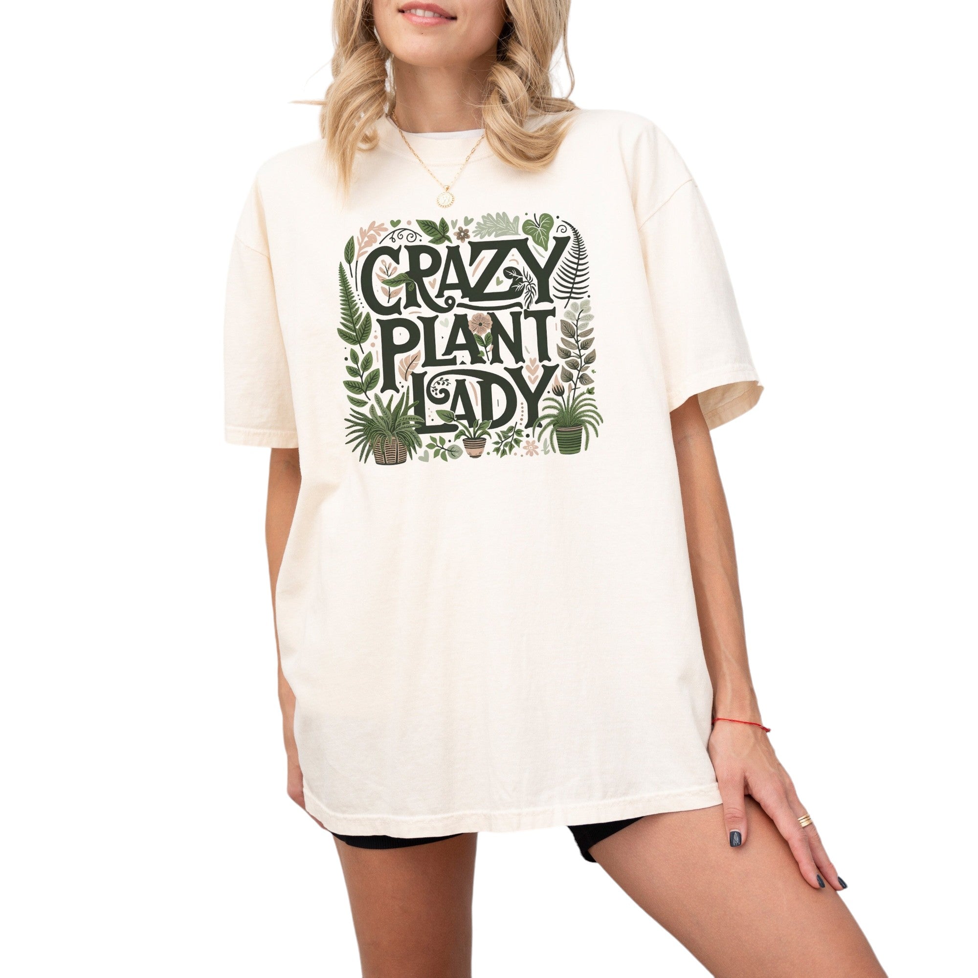 Plant Lovers Vintage Washed Shirt, Crazy Plant Lady Shirt  Gardener T Shirt Retro Graphic T Shirt, House Plants, Gardening