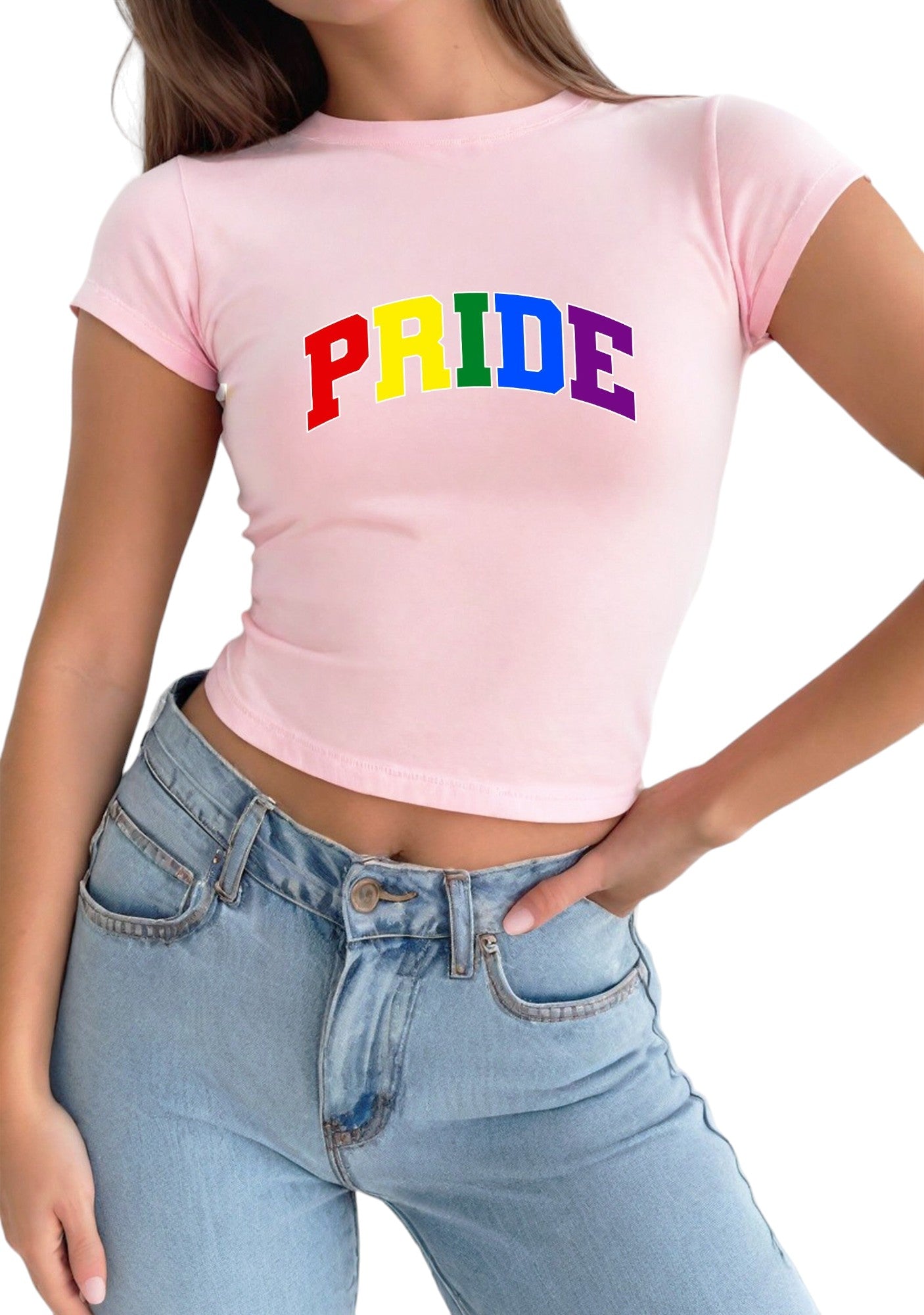 Baby Tee Pride Month, Baby Tee, Gay Pride, Lesbian Pride Baby Tee, Cute Baby, LGBTQ+ Pride Tee, y2k baby tee, 90s baby tee, y2k, Crop