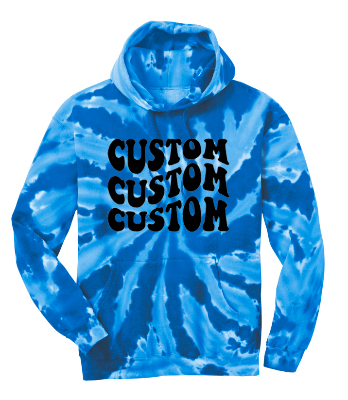 Custom Tie Dye Blue Sweatshirt Hoodie