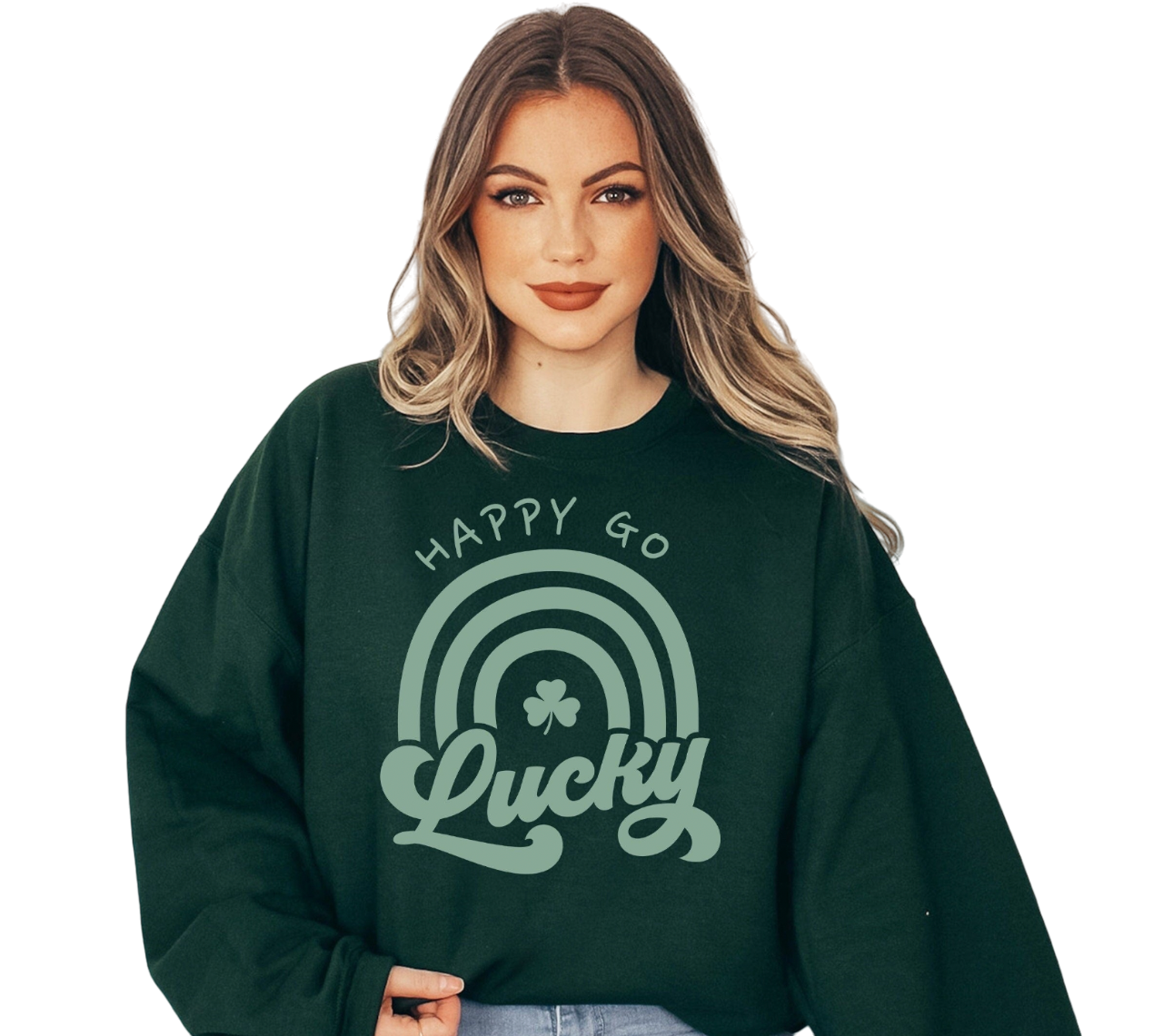 Feeling Lucky Sweatshirt, Lucky Clover Sweater, St Patricks Day Sweatshirt, Lucky Pullover, Womens