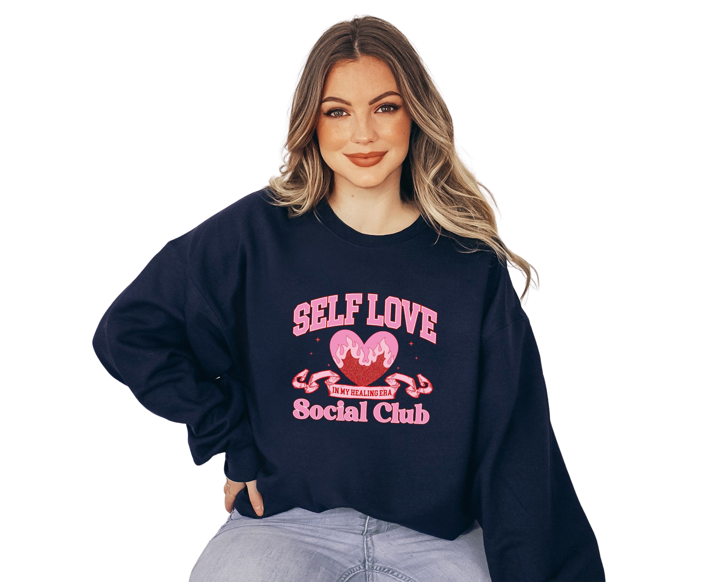 Retro Valentines Sweatshirt, Self Love Club Sweater, Valentines Day Pullover, Womens Valentines